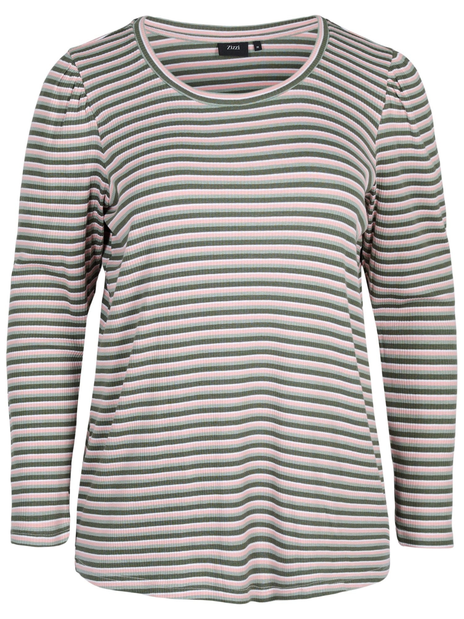 Zizzi Bluza  pastelno zelena / temno zelena / staro roza / bela