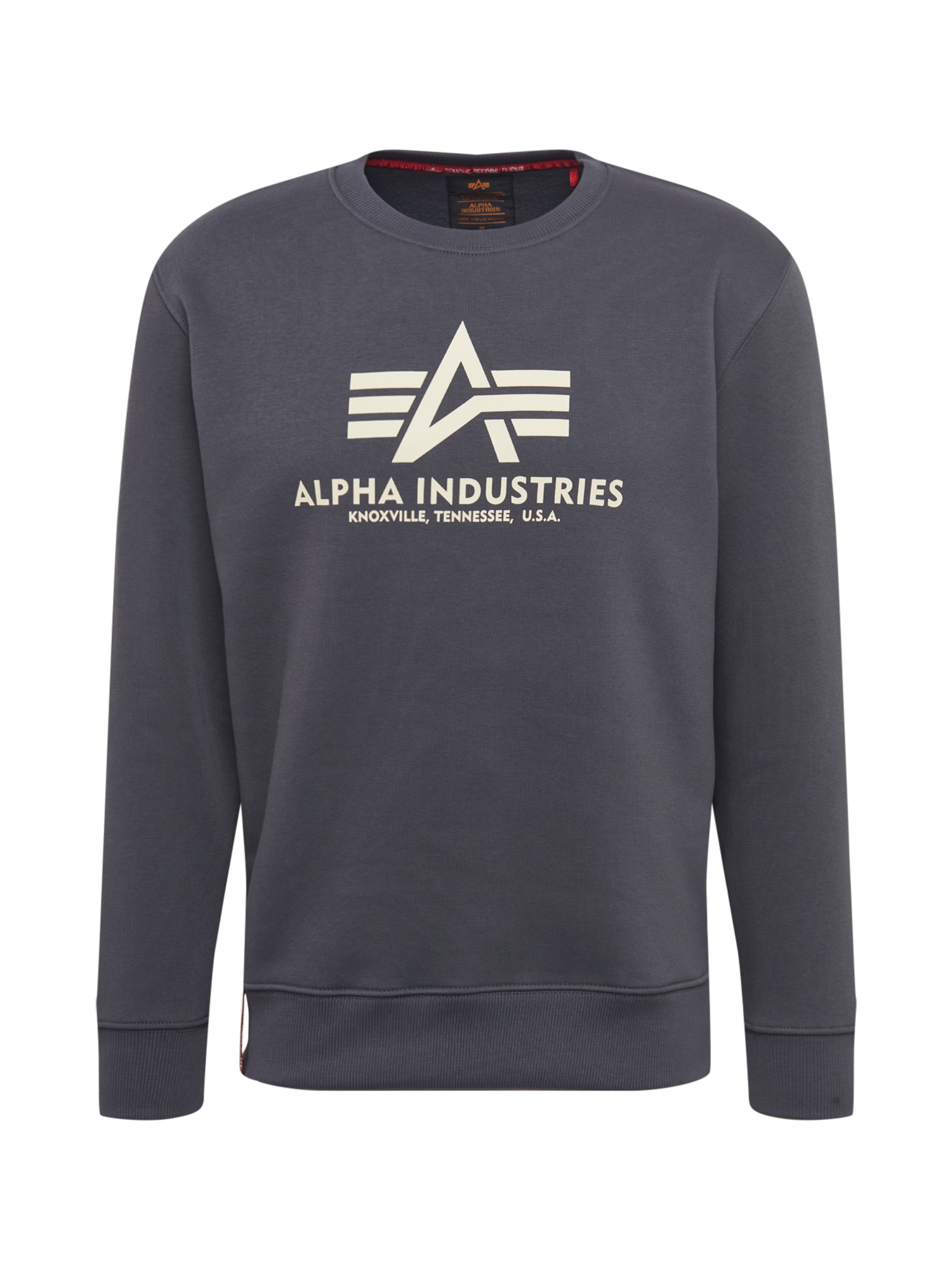 ALPHA INDUSTRIES Majica 'Basic'  temno siva / bela