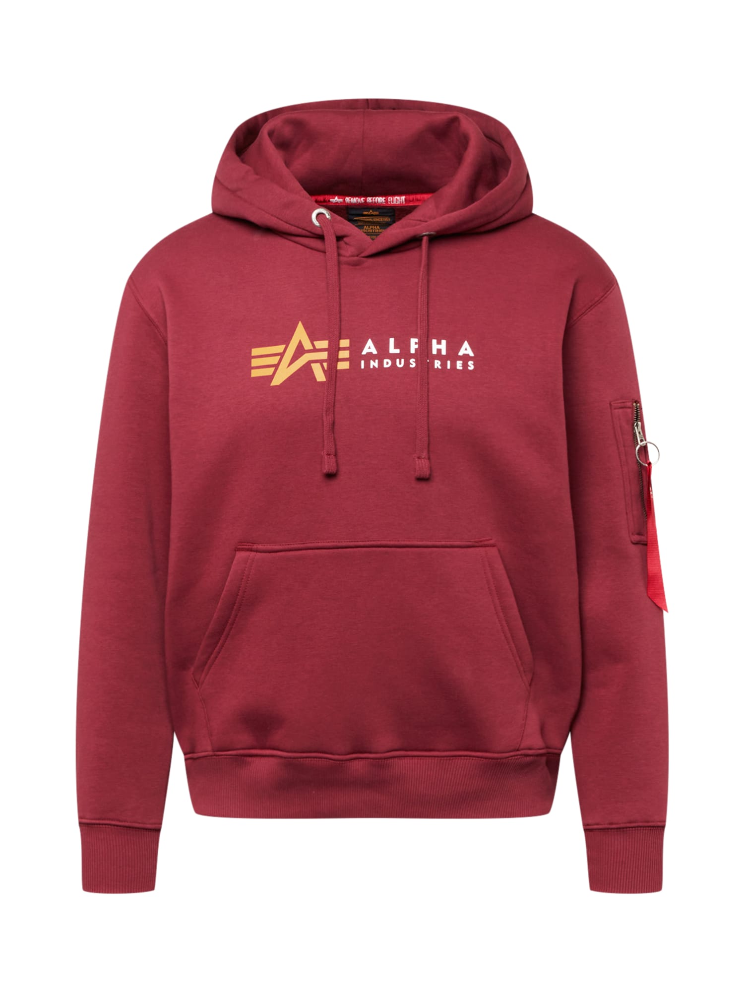 ALPHA INDUSTRIES Majica  temno rumena / burgund / bela