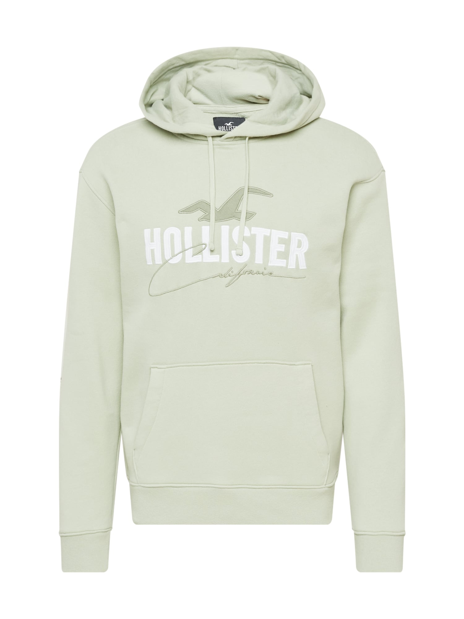 HOLLISTER Majica  svetlo zelena / bela