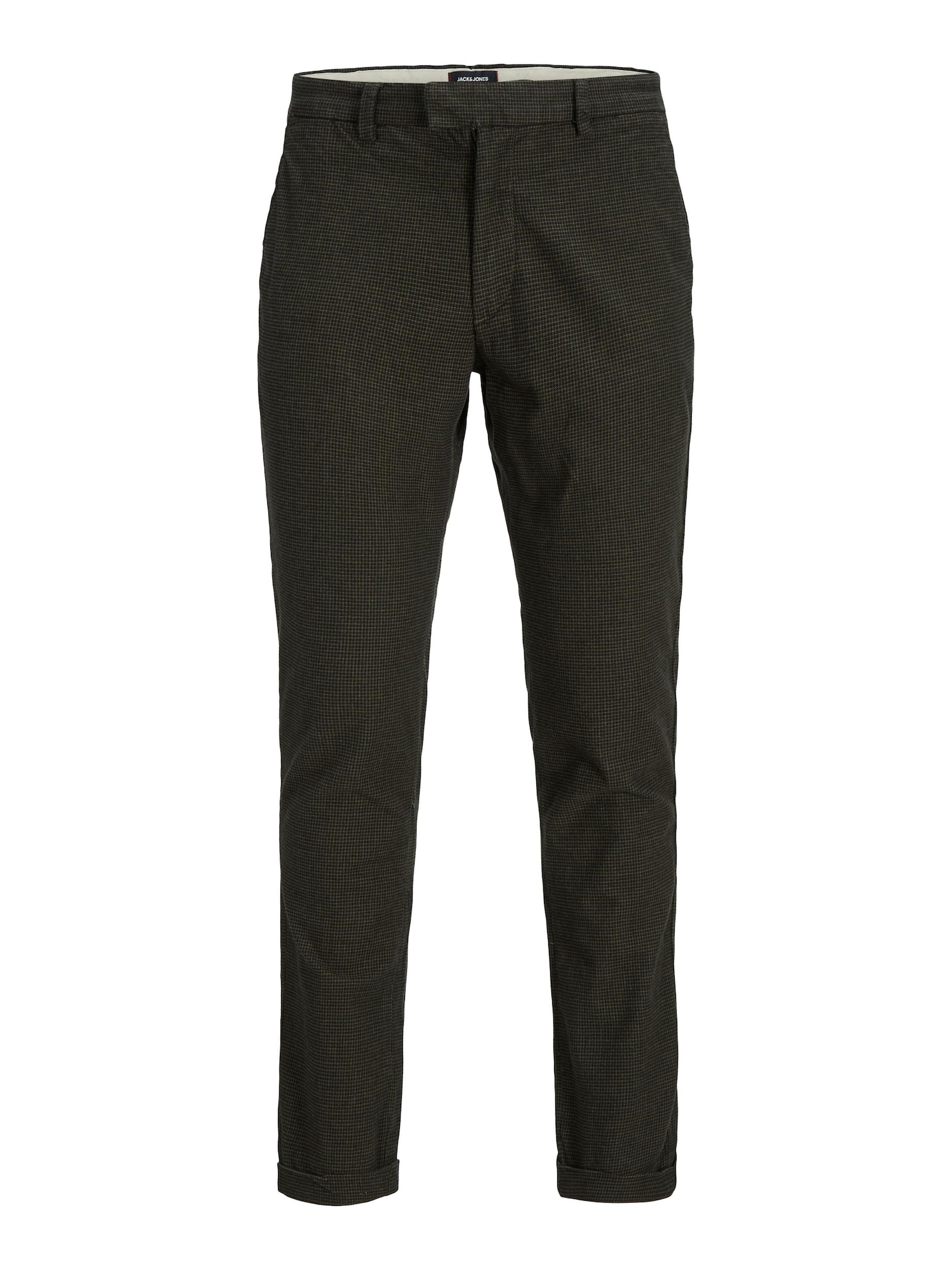 JACK & JONES Chino hlače 'Hugo'  oliva / črna