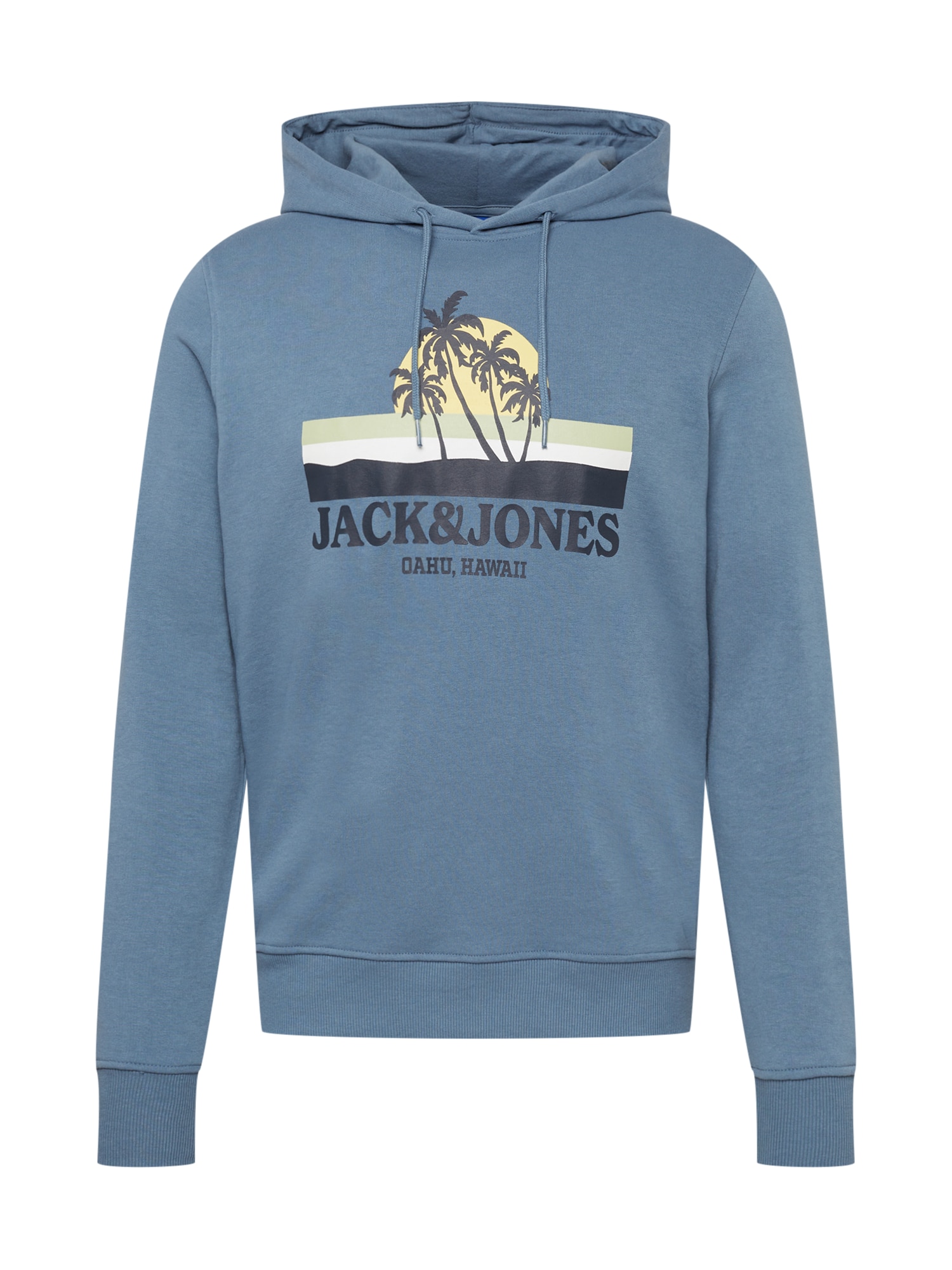 JACK & JONES Majica 'Malibu'  dimno modra / rumena / črna / bela