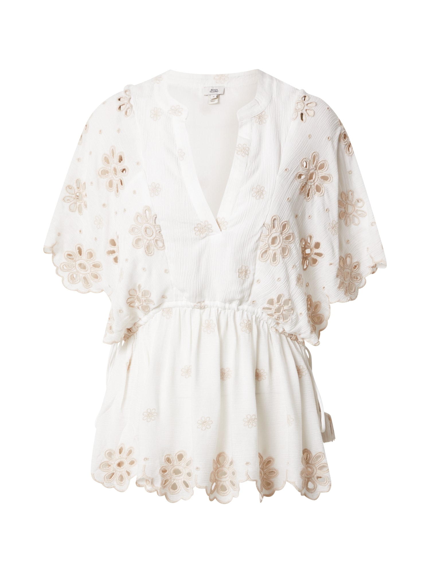 River Island Bluza 'BRODERIE'  kremna / svetlo bež