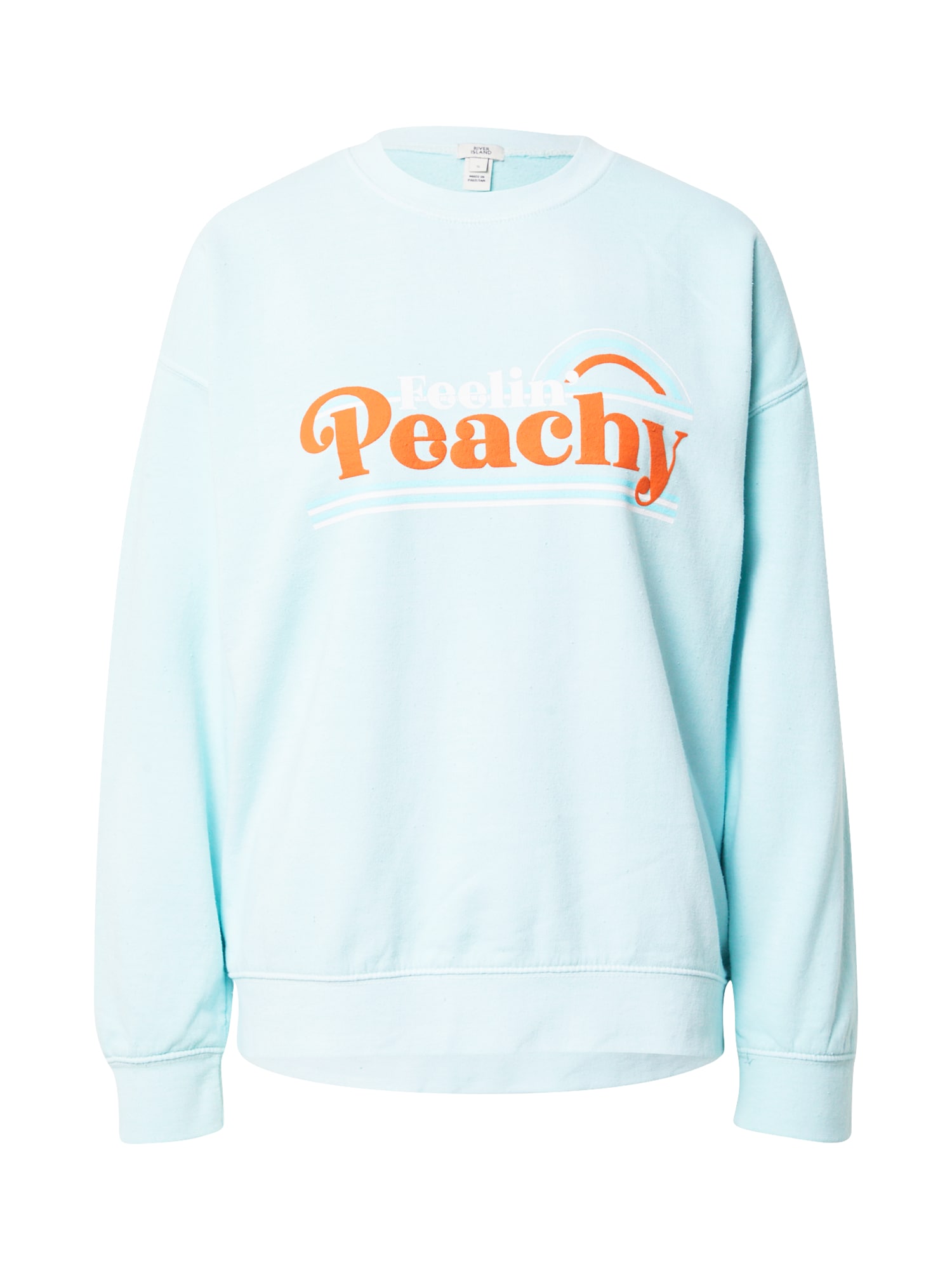 River Island Majica 'FEELIN PEACHY'  pastelno modra / oranžna / bela