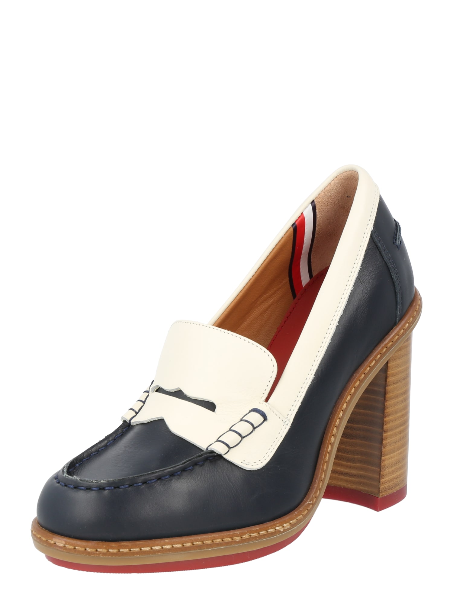 TOMMY HILFIGER Čevlji s peto  kremna / temno modra