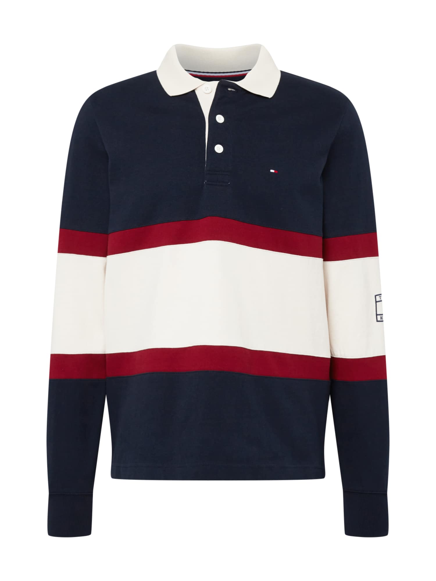 TOMMY HILFIGER Majica  mornarska / ognjeno rdeča / bela