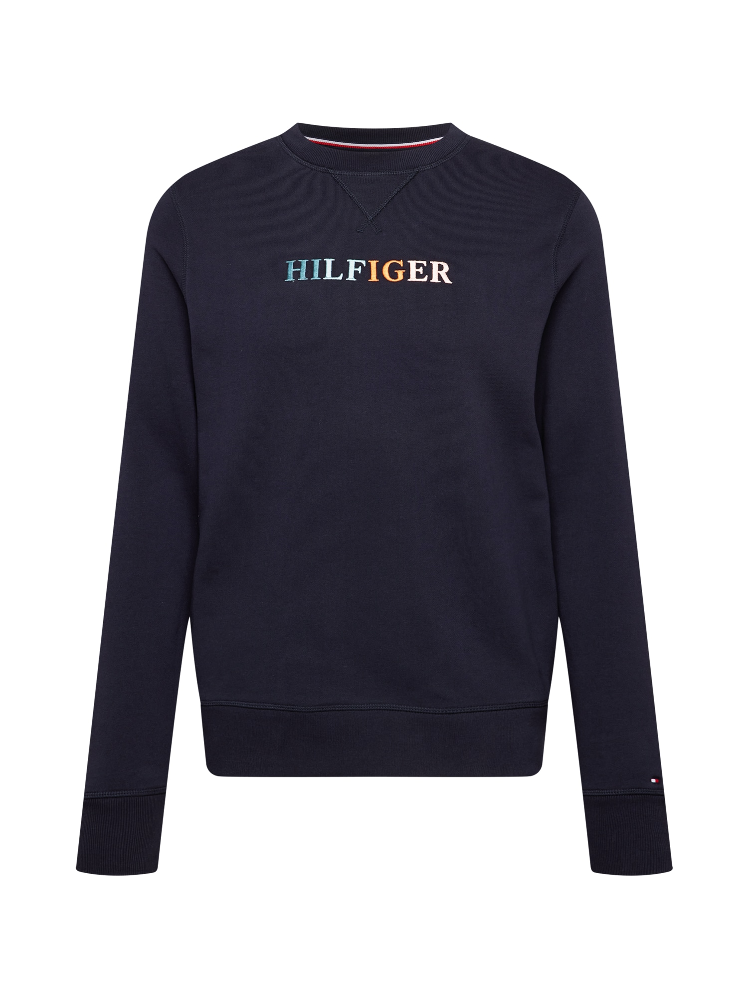 TOMMY HILFIGER Majica  nočno modra / pastelno modra / oranžna / breskev