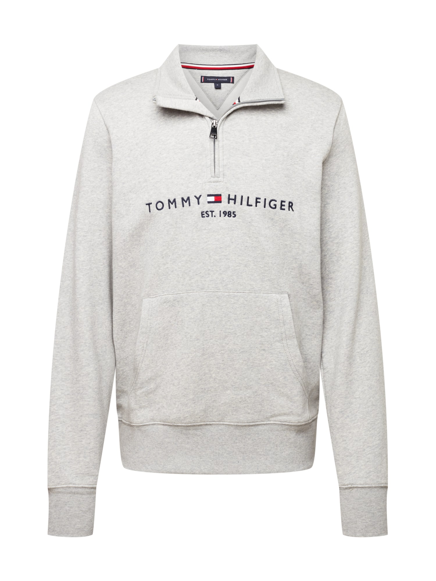 TOMMY HILFIGER Majica  nočno modra / pegasto siva / rdeča / bela