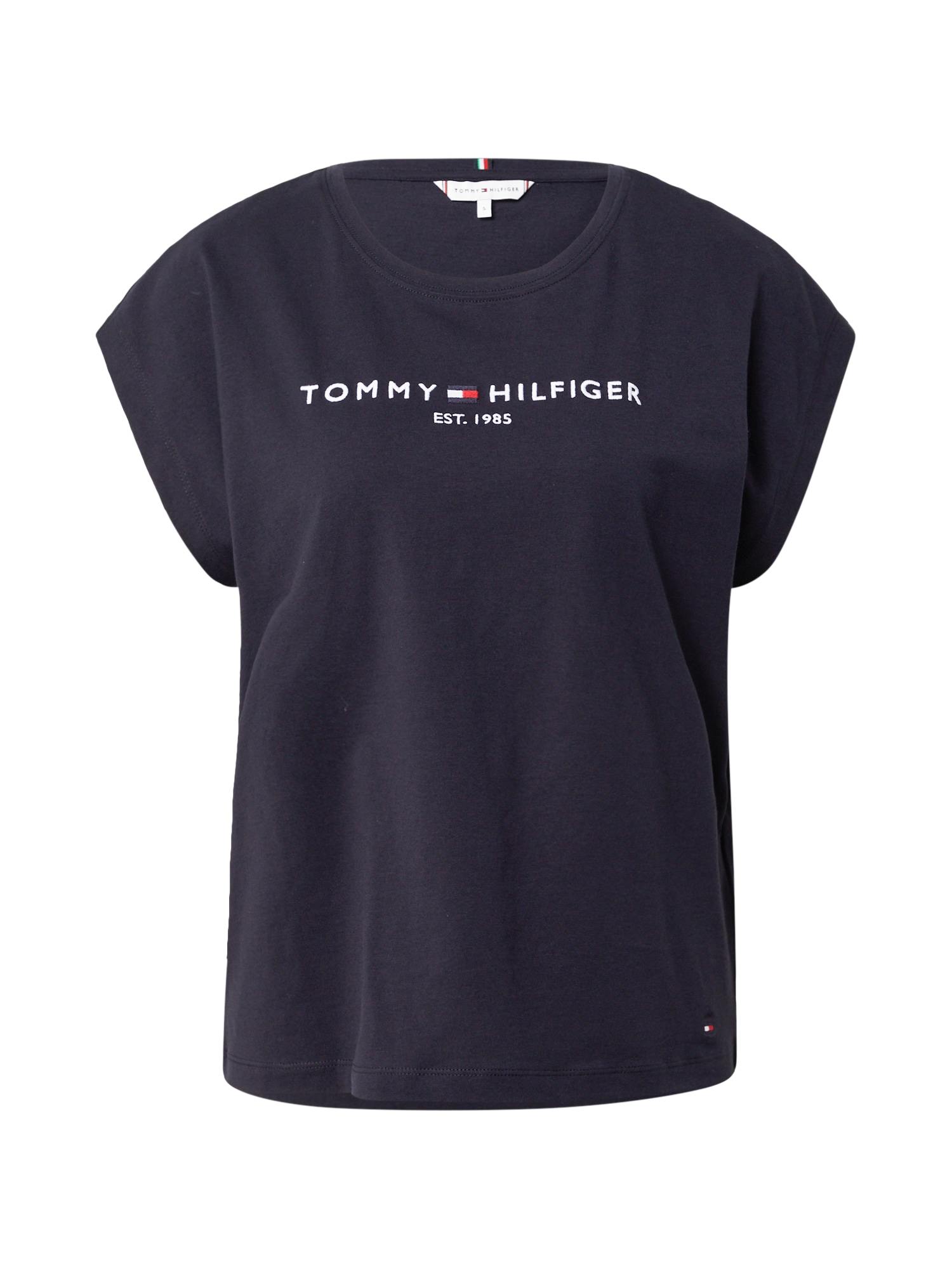 TOMMY HILFIGER Majica  temno modra / ognjeno rdeča / bela