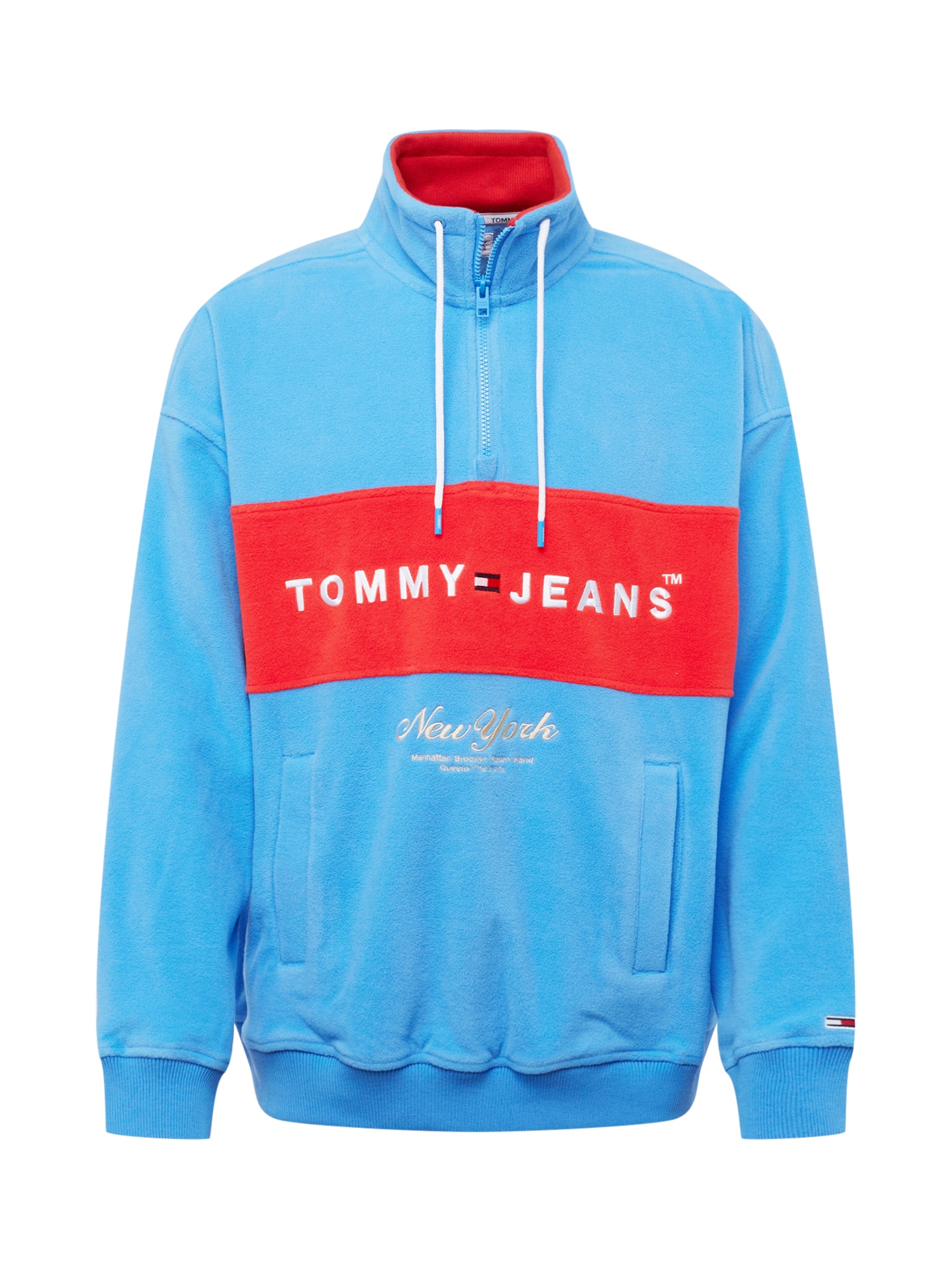 Tommy Jeans Majica  svetlo modra / rdeča / bela