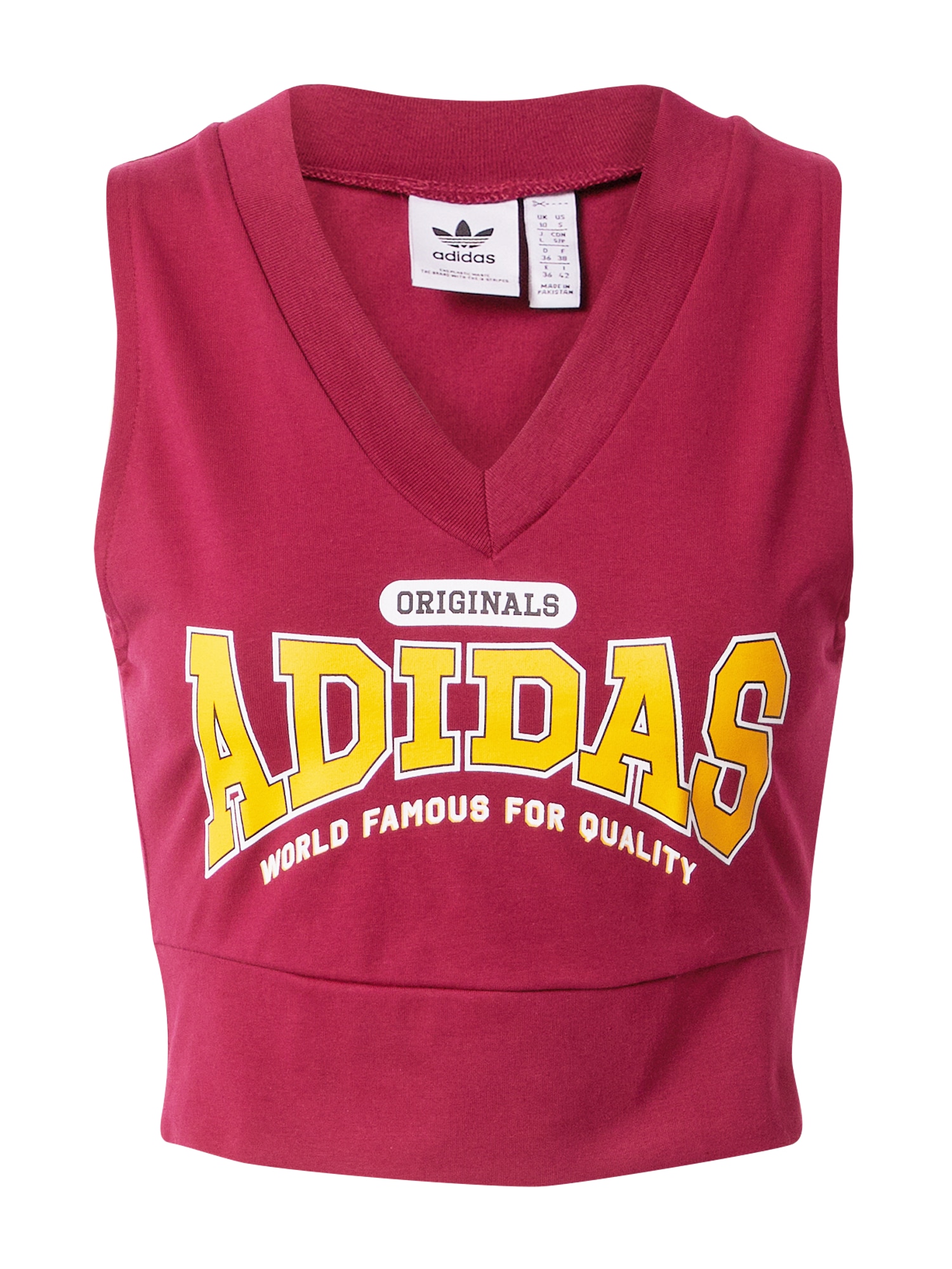 ADIDAS ORIGINALS Top  rumena / burgund / bela