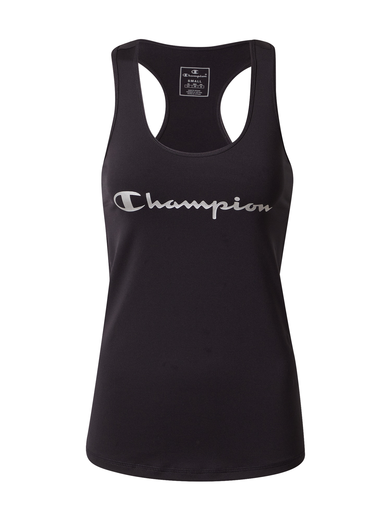 Champion Authentic Athletic Apparel Športni top  črna / srebrna