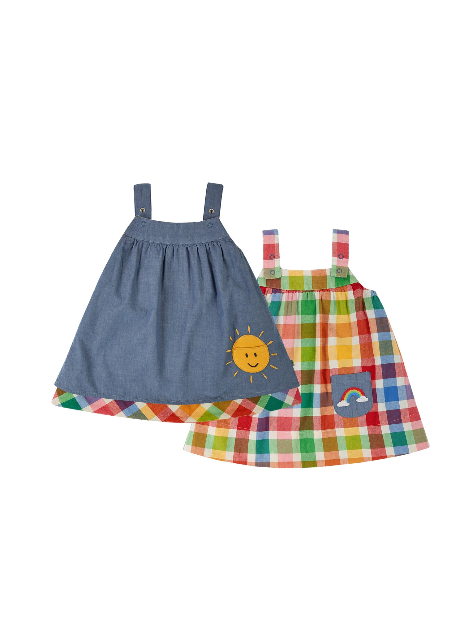 Frugi Obleka 'Rosemary'  golobje modra / zlato-rumena / zelena / rdeča