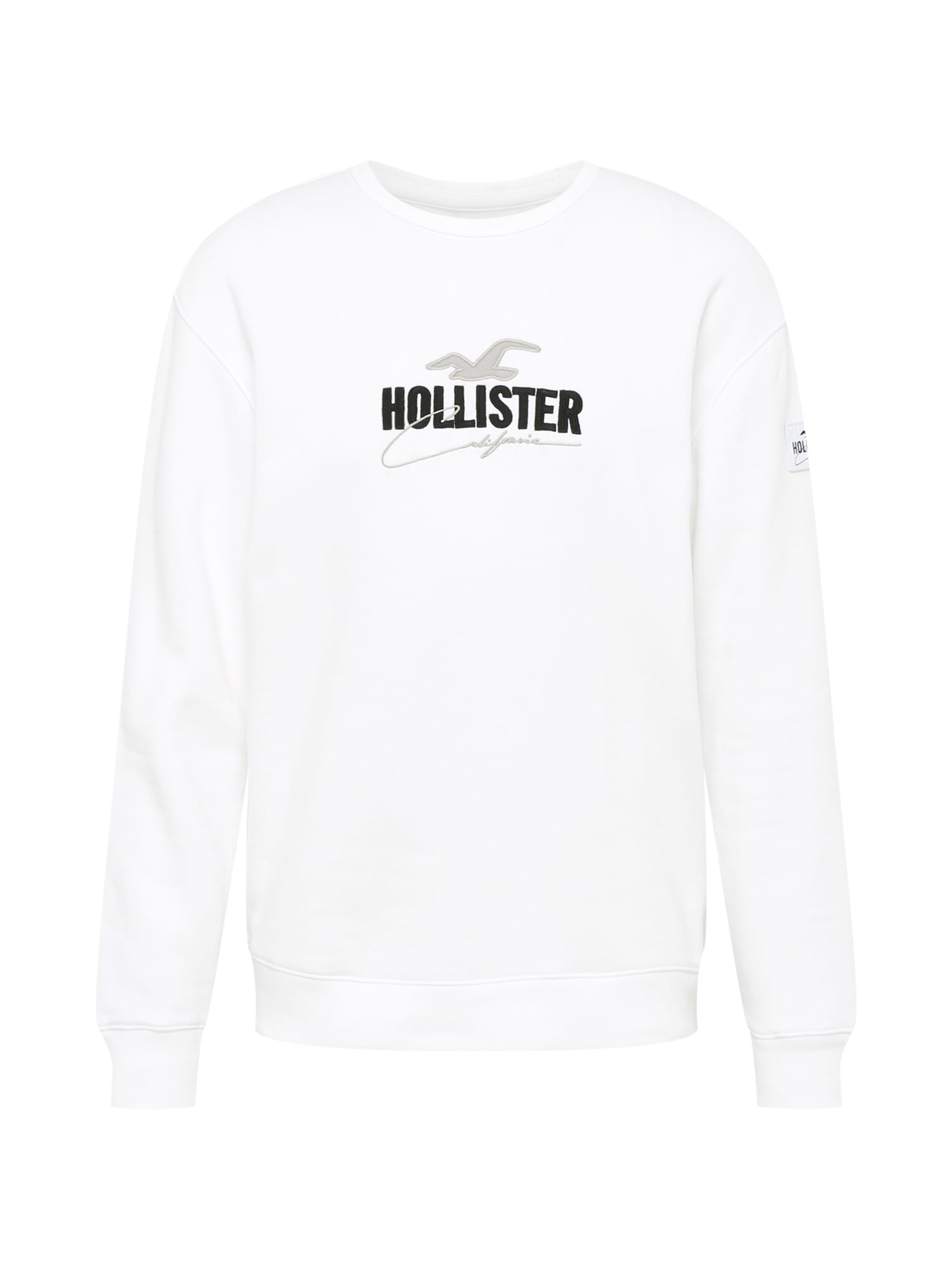 HOLLISTER Majica 'EMEA'  svetlo siva / črna / bela