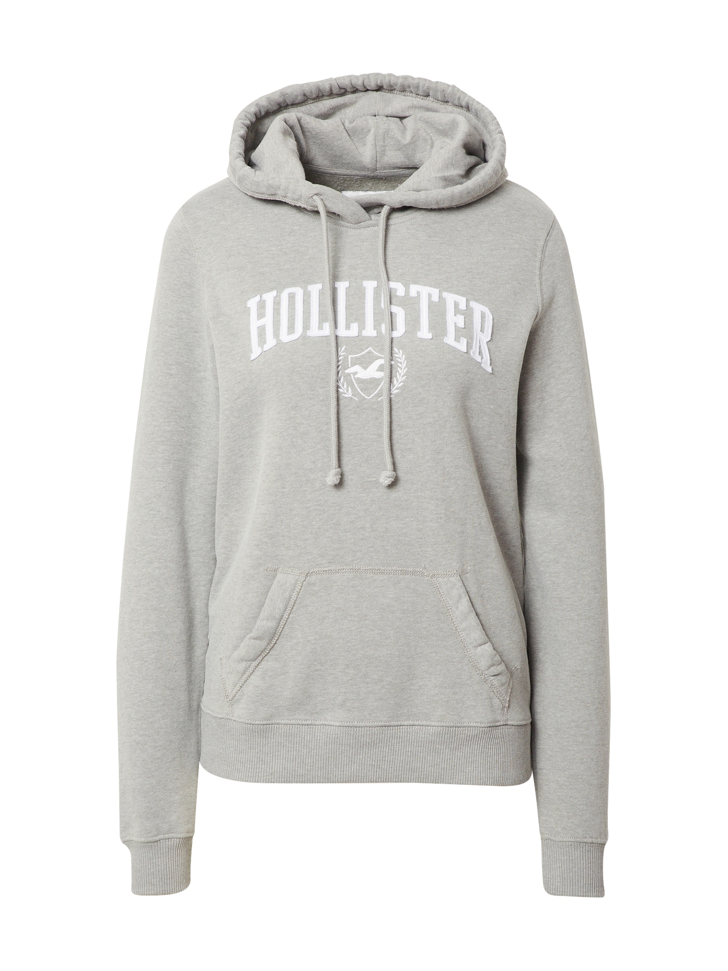 HOLLISTER Majica  pegasto siva / bela