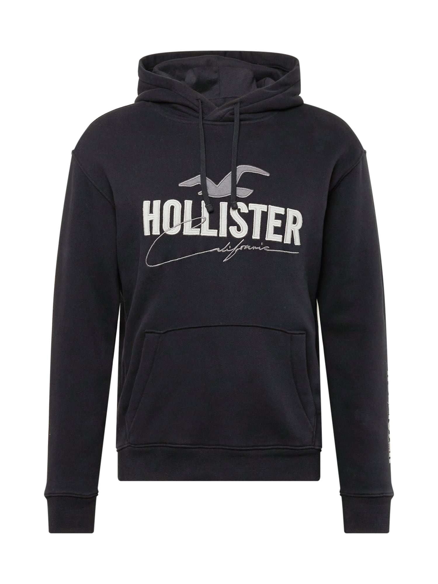 HOLLISTER Majica  siva / svetlo siva / črna