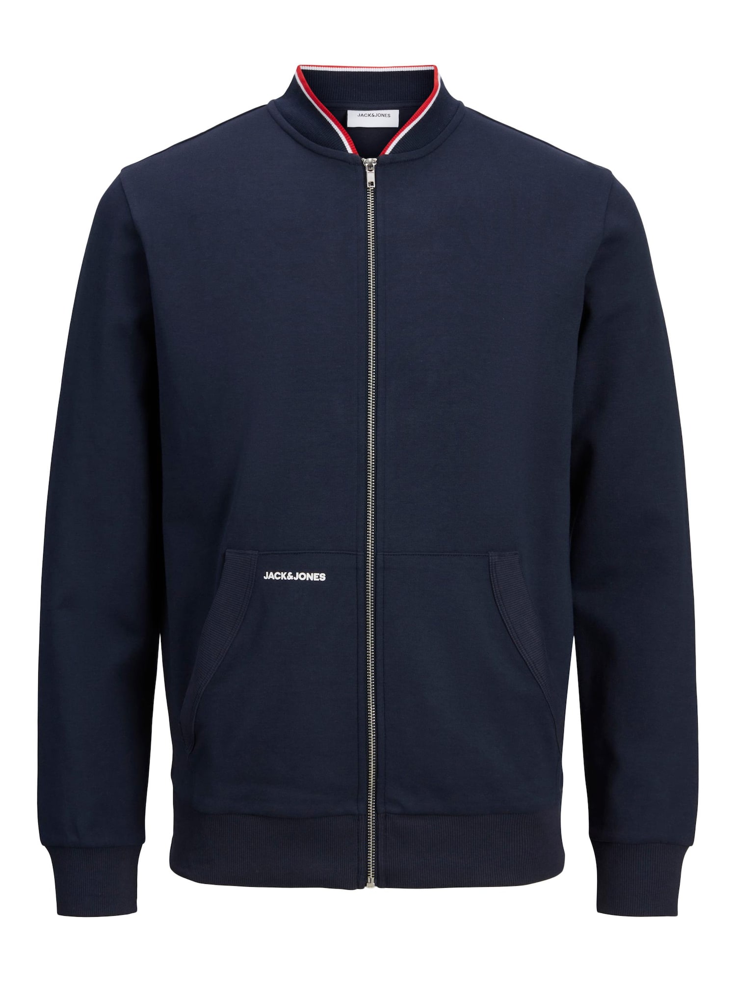 JACK & JONES Jopa na zadrgo 'Aiden'  temno modra / bela