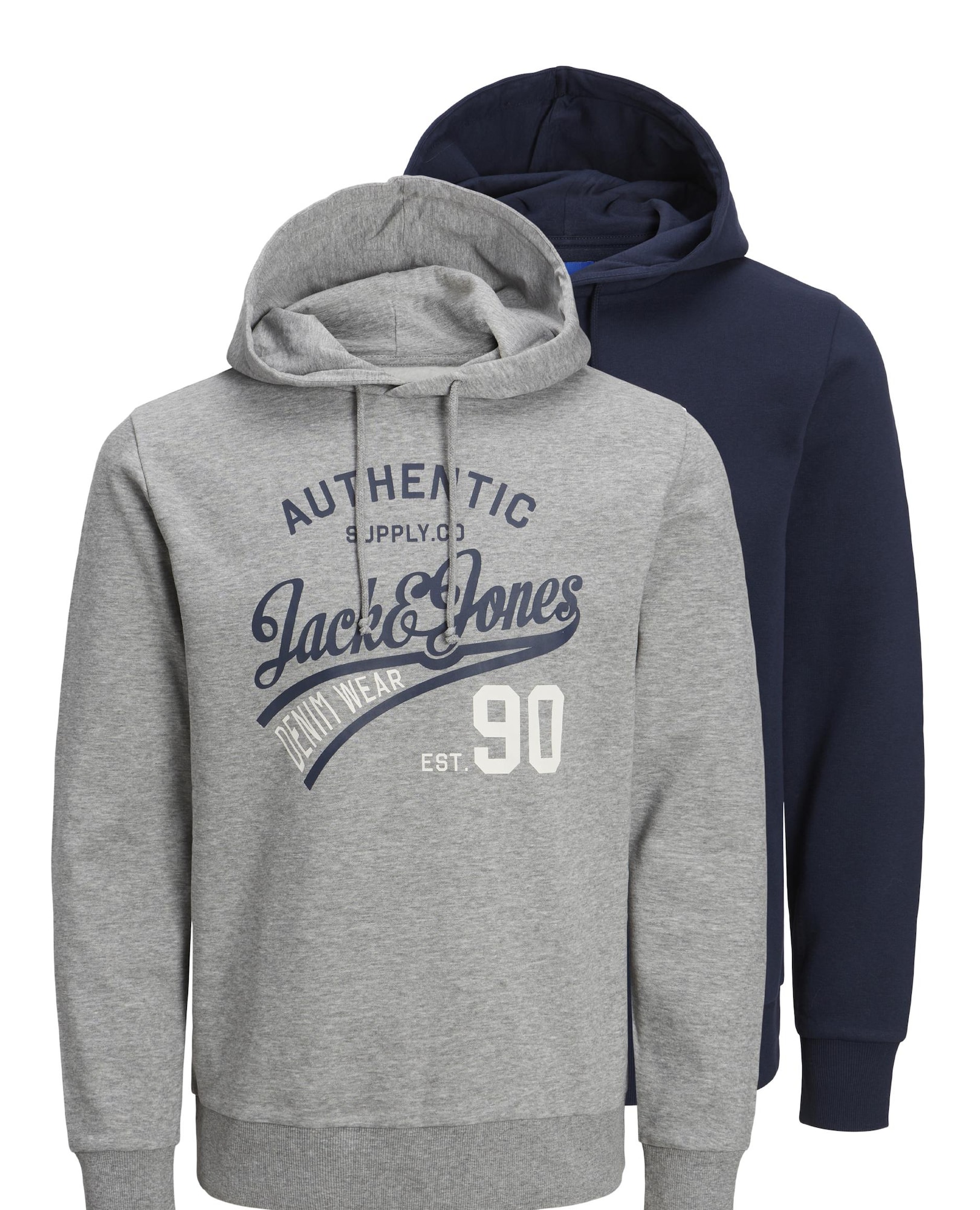 JACK & JONES Majica 'ETHAN'  mornarska / pegasto siva / rdeča / bela