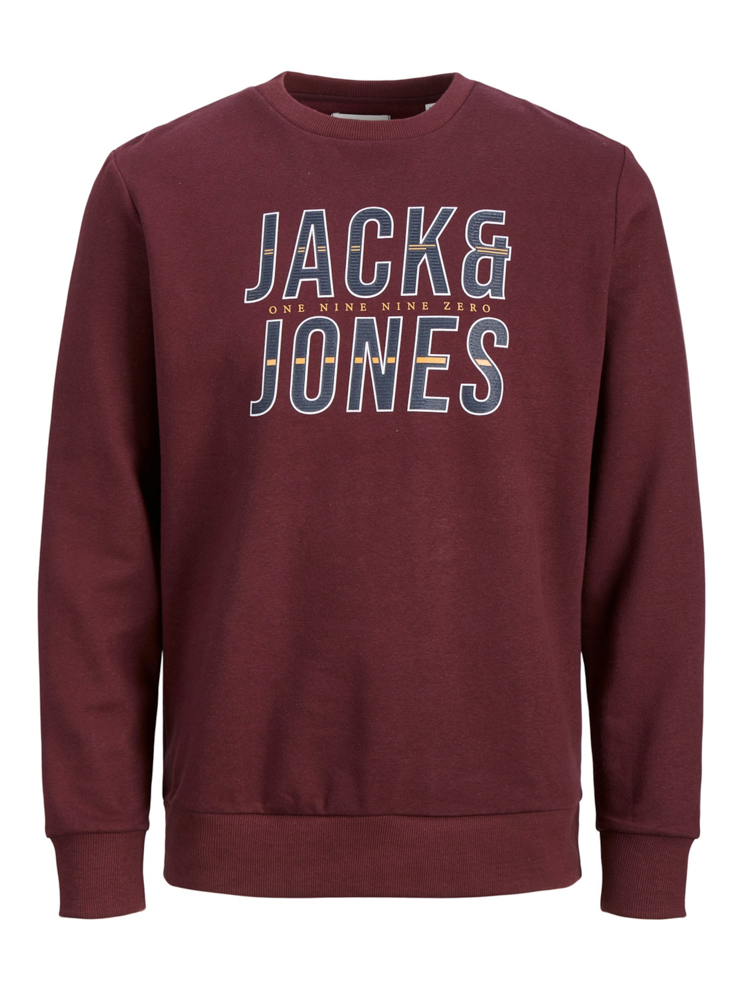 JACK & JONES Majica 'Xilo'  mornarska / oranžna / vinsko rdeča