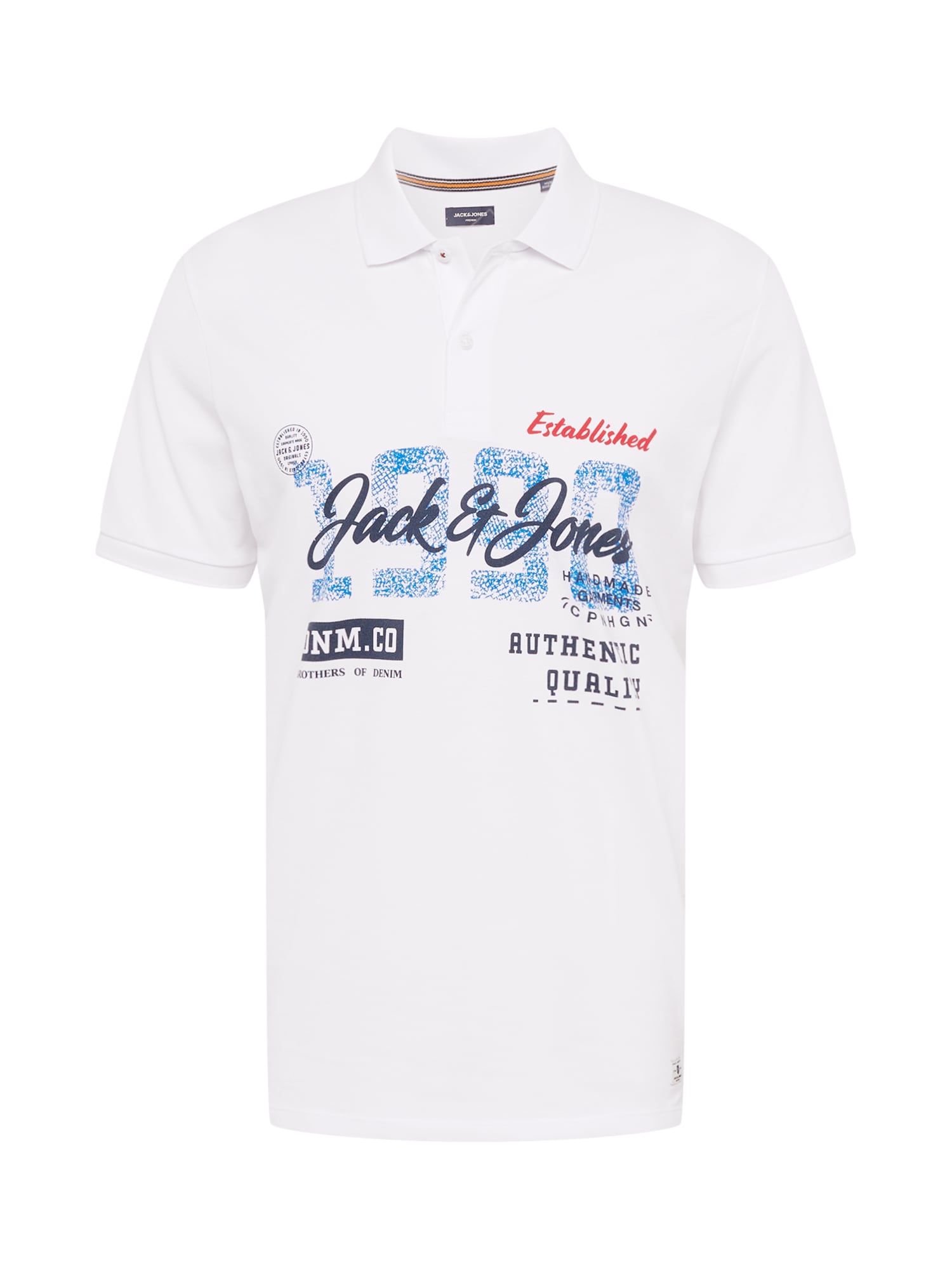 JACK & JONES Majica  modra / nočno modra / rdeča / bela