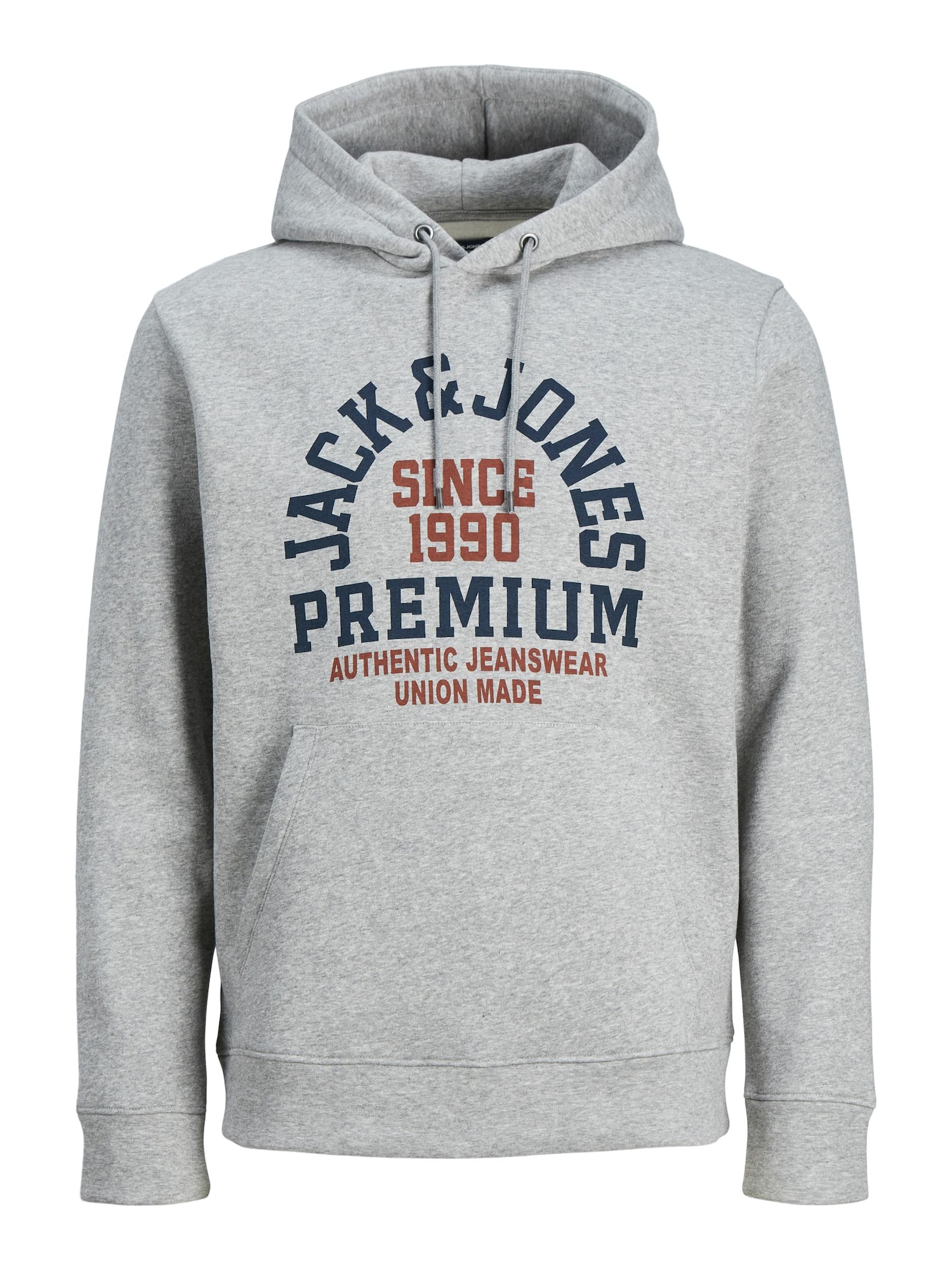 JACK & JONES Majica  mornarska / pegasto siva / rdeča