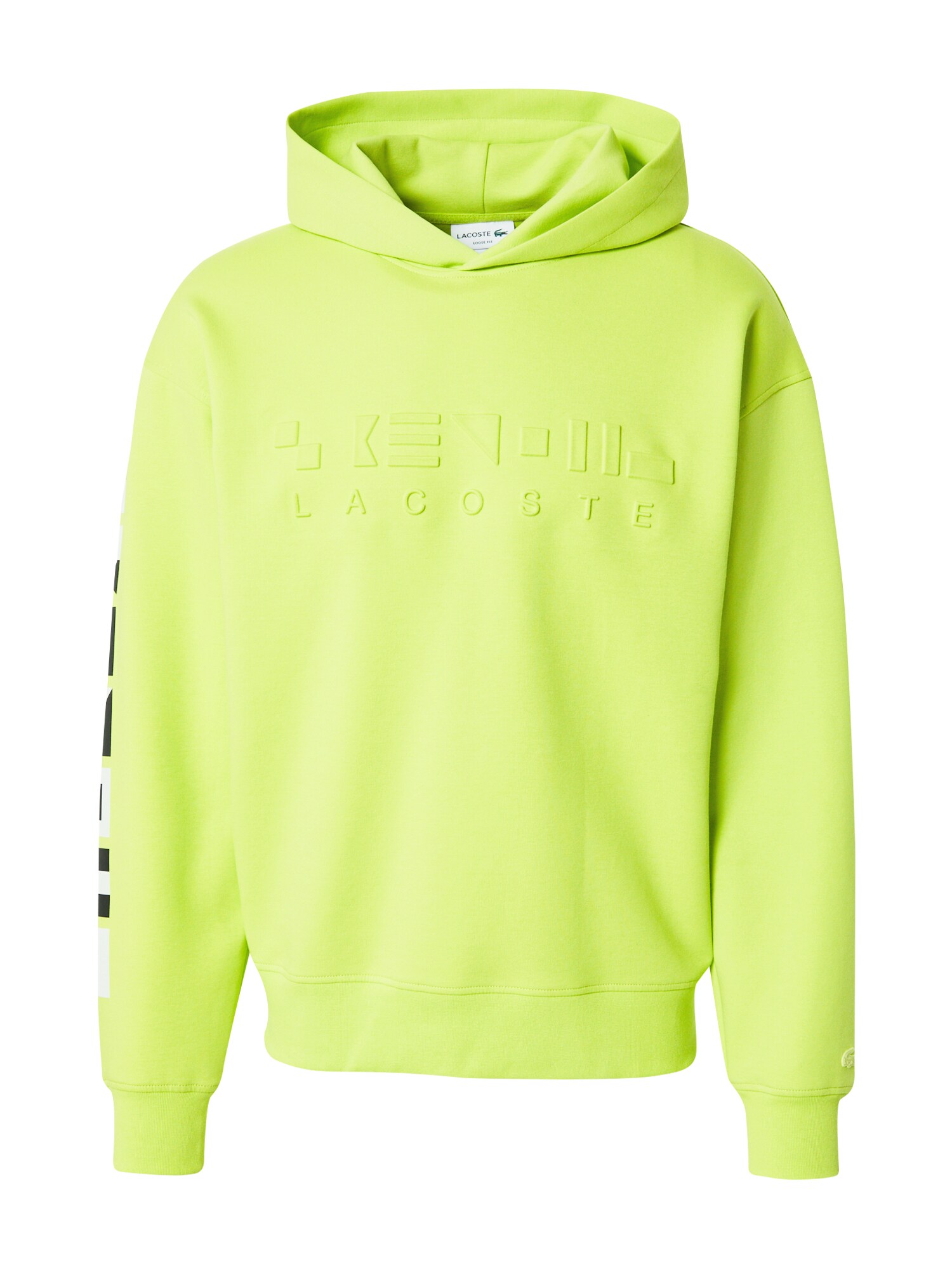 LACOSTE Majica  limeta / črna / bela