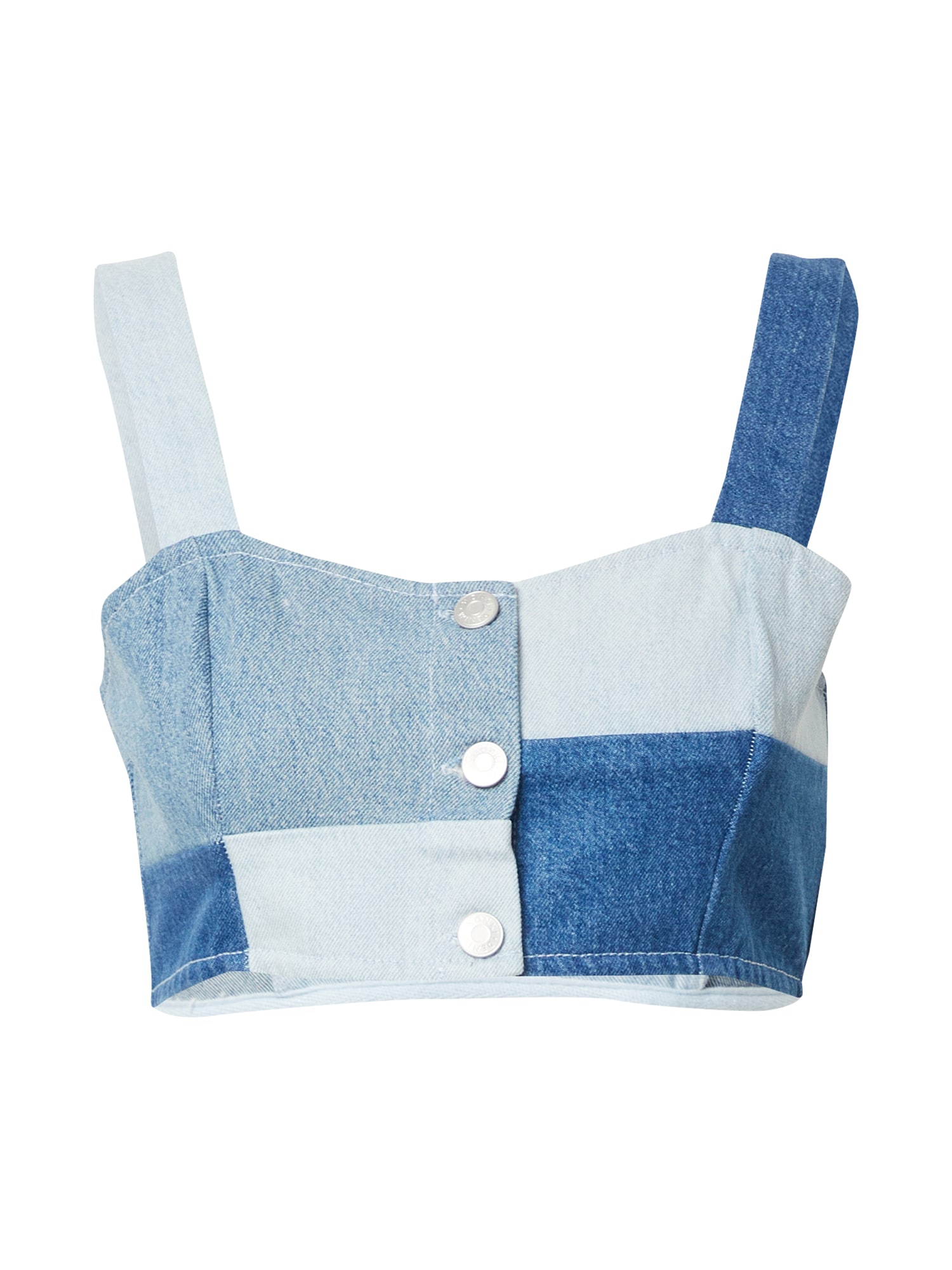 Monki Top 'Vanna'  modra / moder denim / svetlo modra