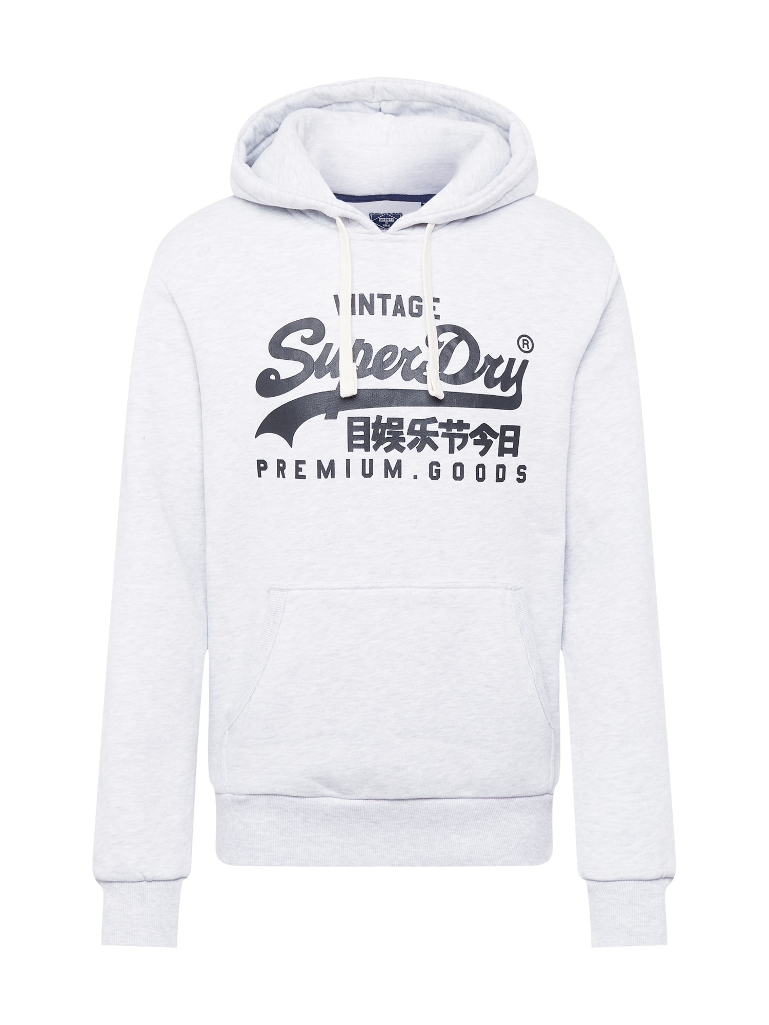 Superdry Majica  pegasto siva / črna