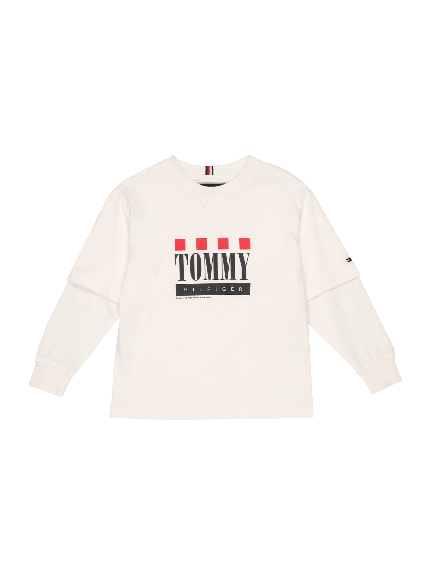 TOMMY HILFIGER Majica  rdeča / črna / bela