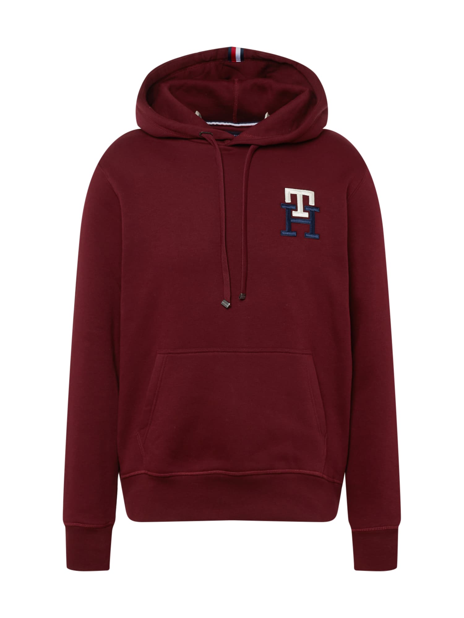 TOMMY HILFIGER Majica  srebrno-siva / burgund / bela