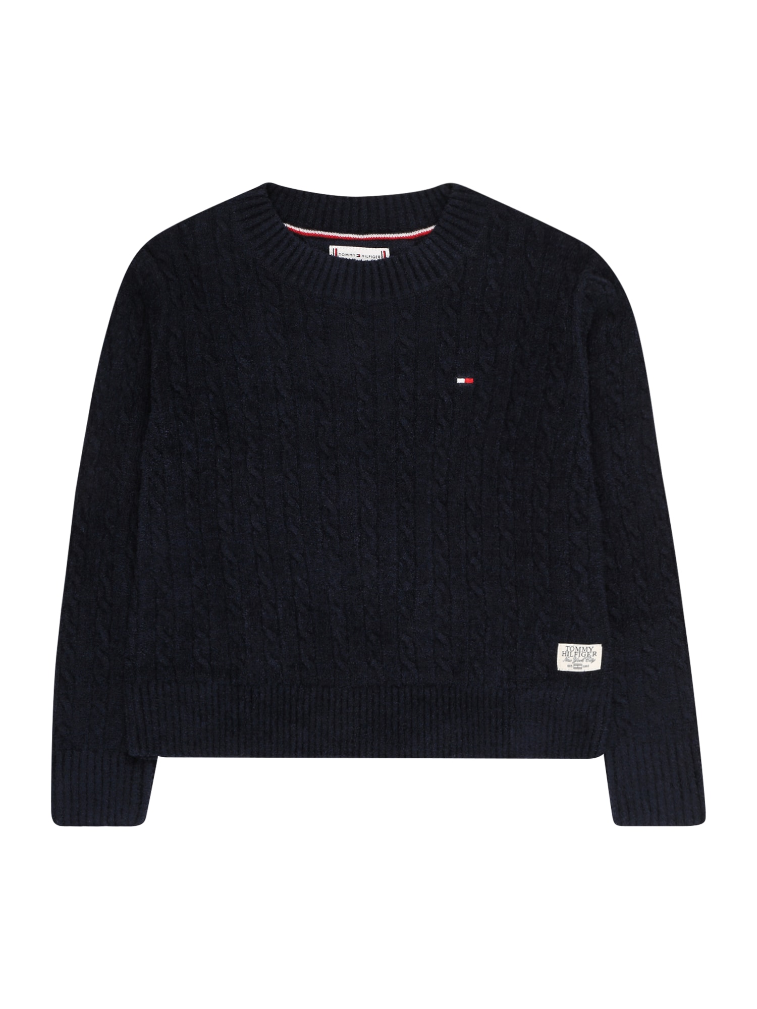 TOMMY HILFIGER Pulover 'CHENILLE'  nočno modra