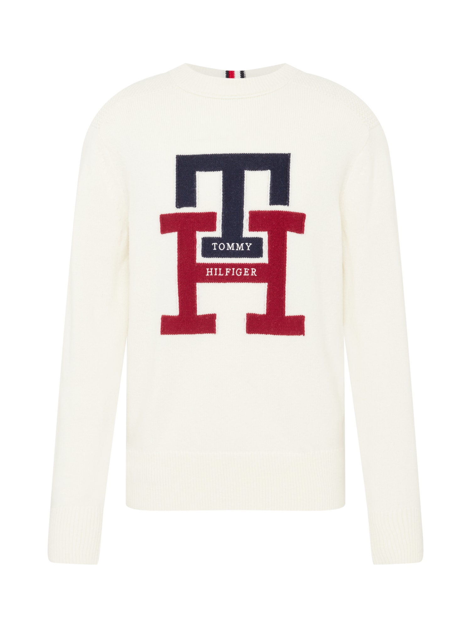 TOMMY HILFIGER Pulover  mornarska / rdeča / bela