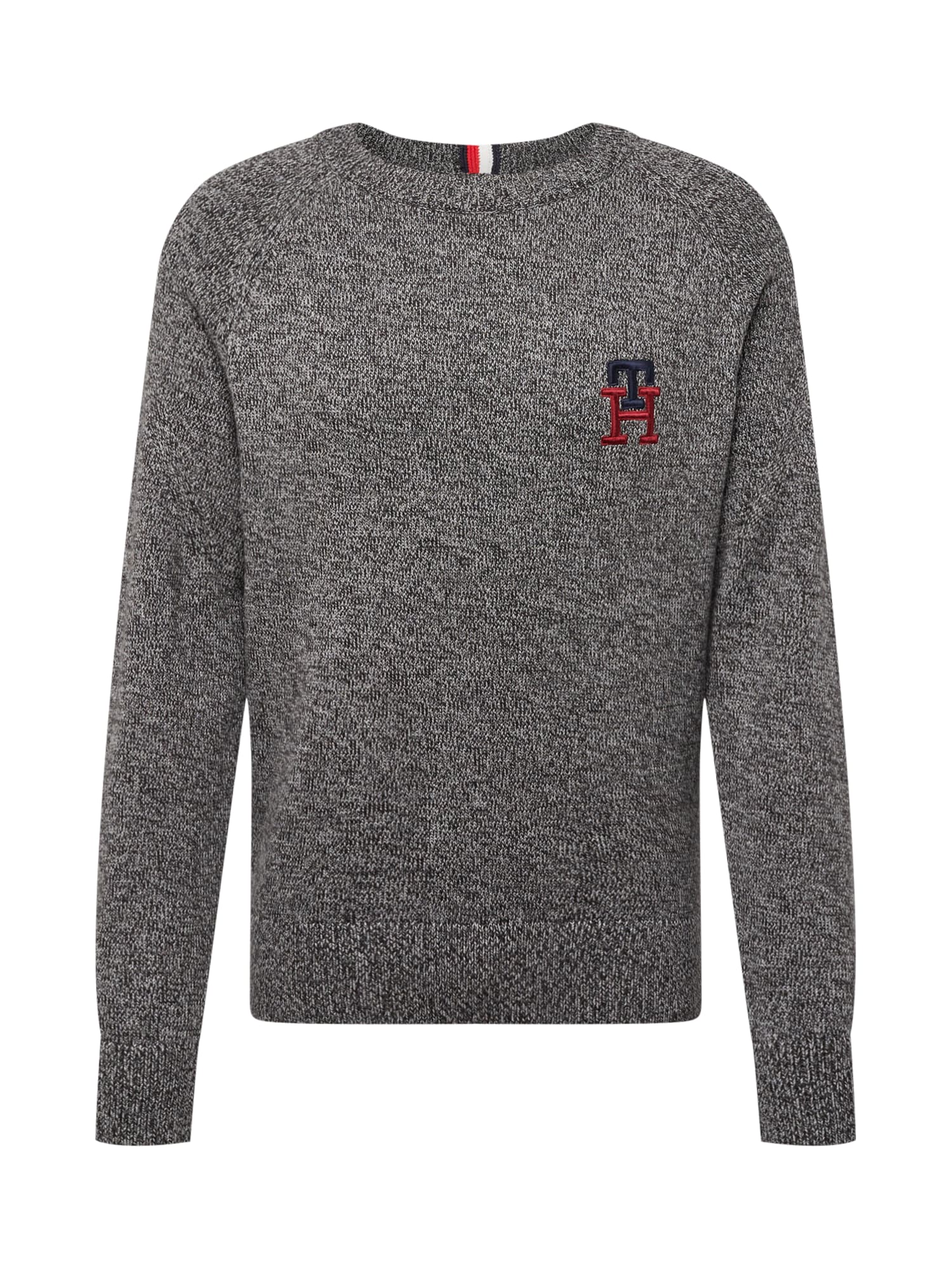 TOMMY HILFIGER Pulover  pegasto siva / rdeča / črna