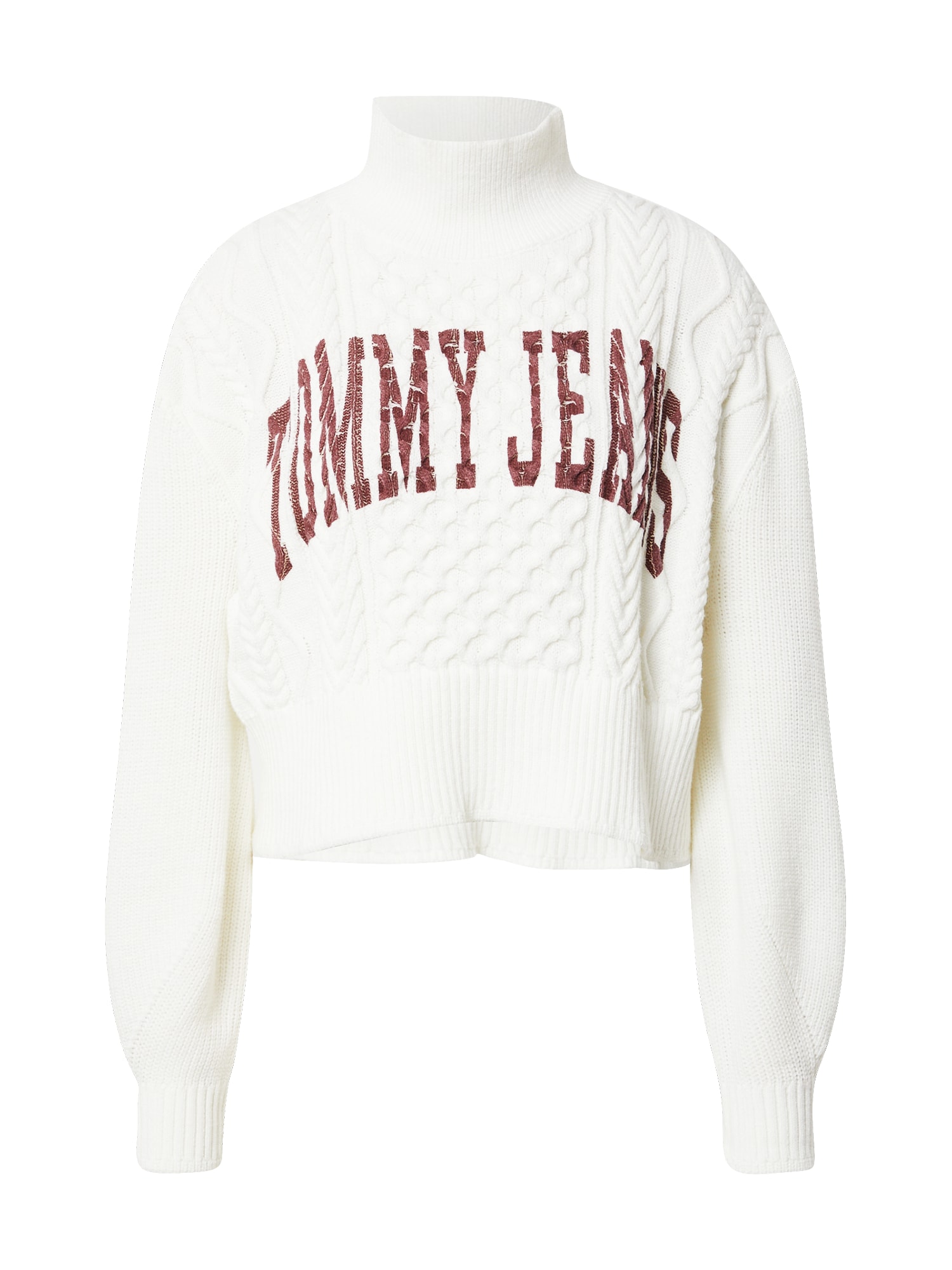 Tommy Jeans Pulover  bordo / jajčna lupina