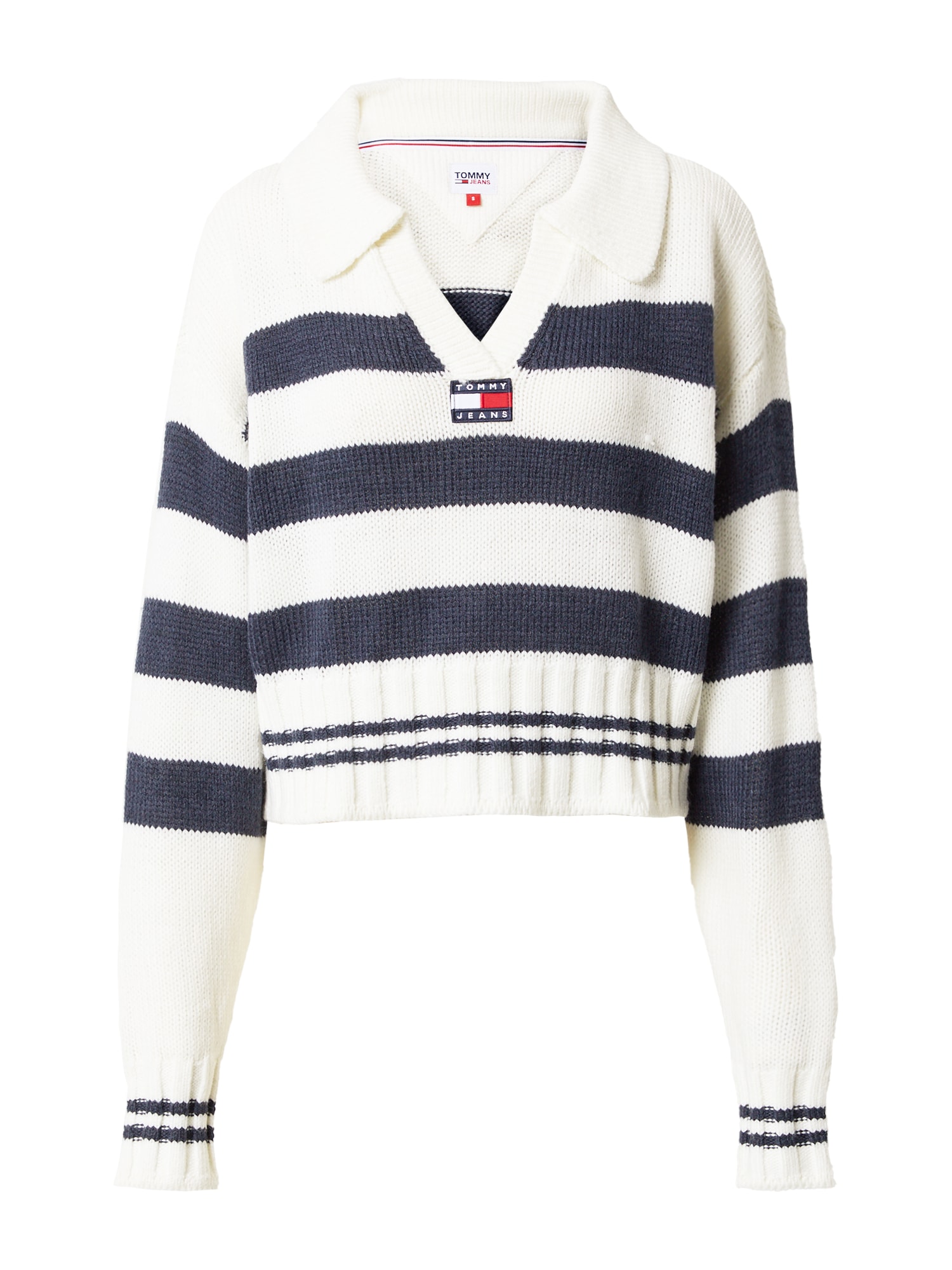 Tommy Jeans Pulover  marine / rdeča / bela