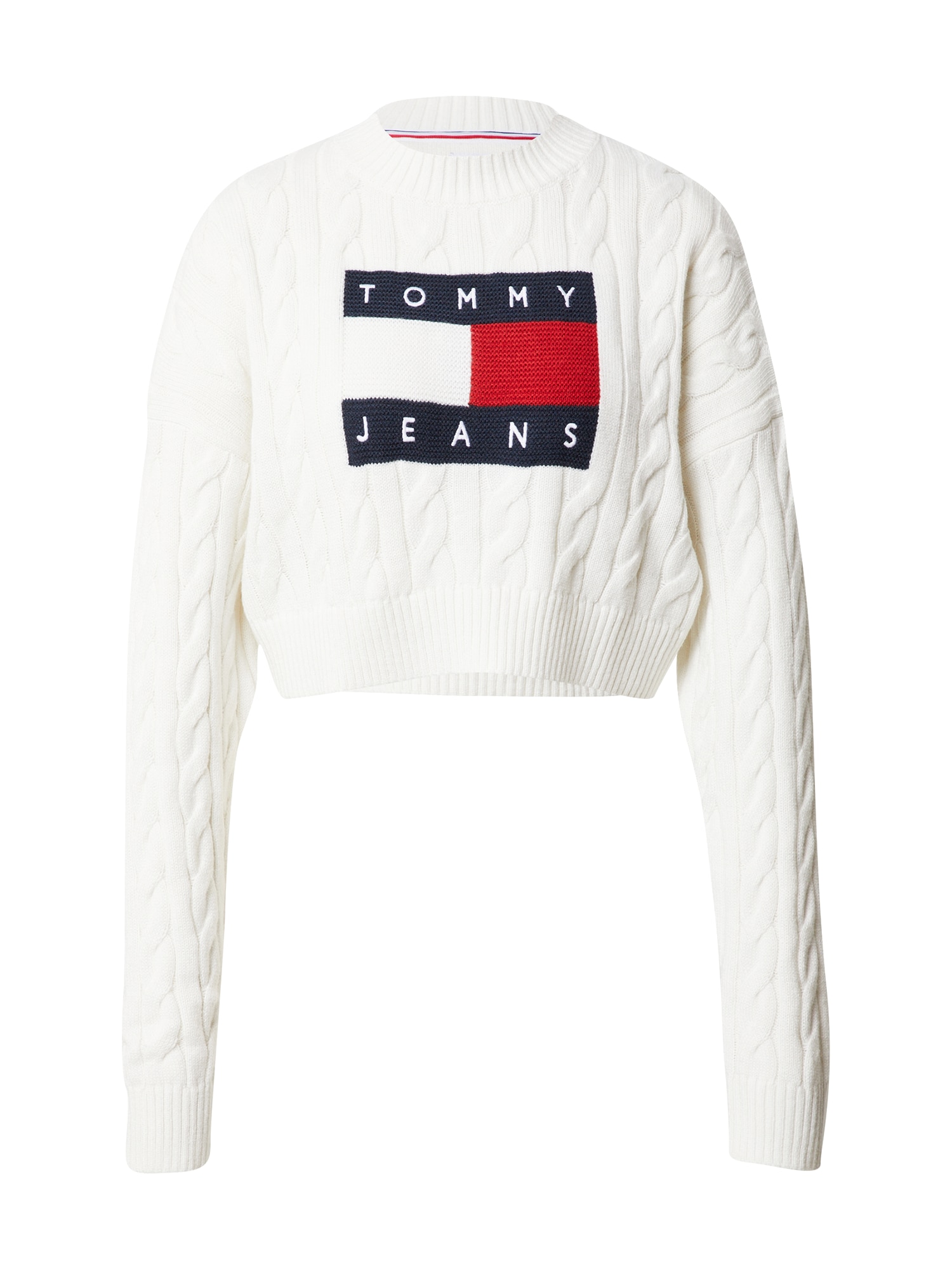 Tommy Jeans Pulover  mornarska / rdeča / bela