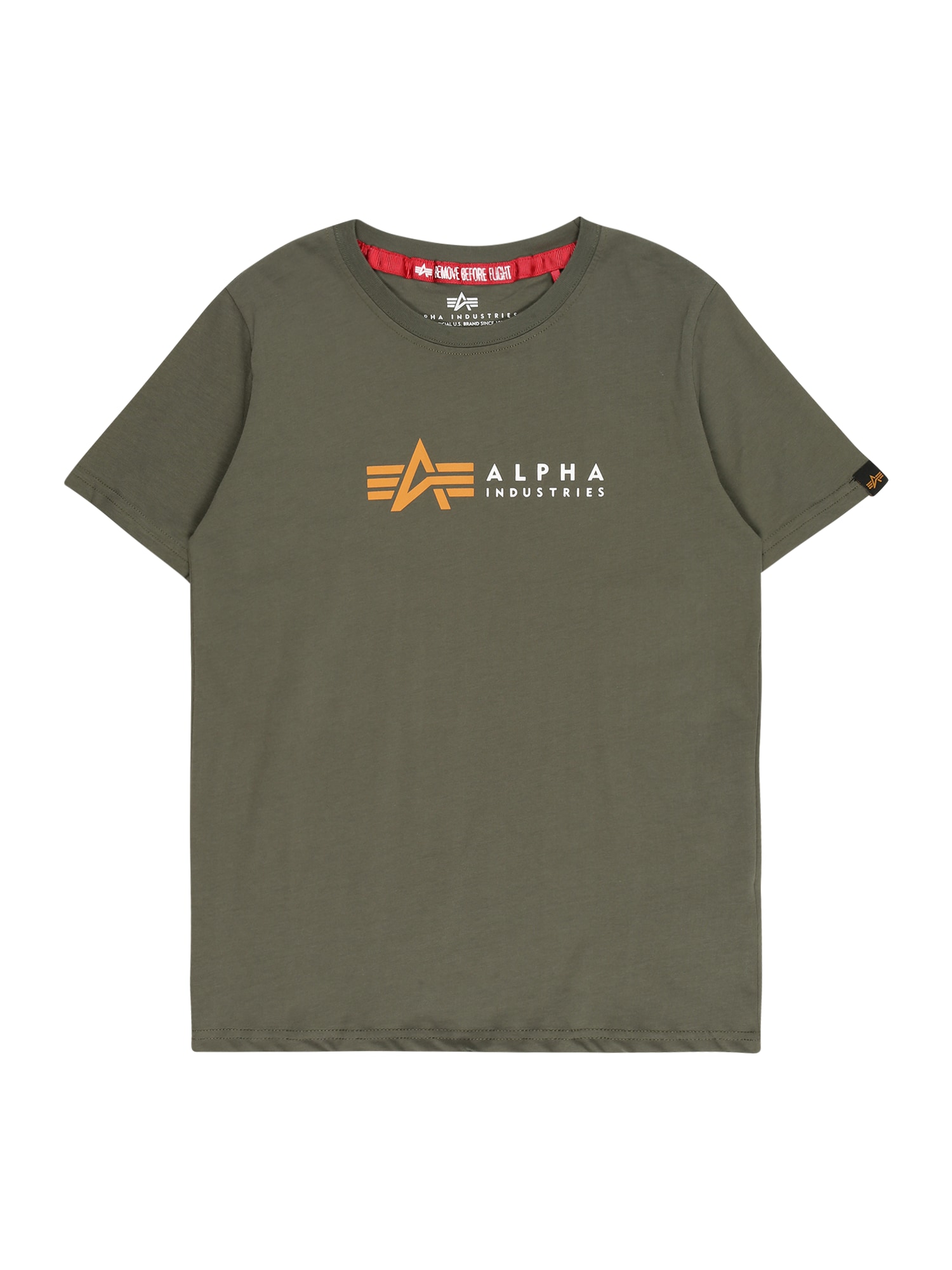 ALPHA INDUSTRIES Majica  oliva / oranžna / bela