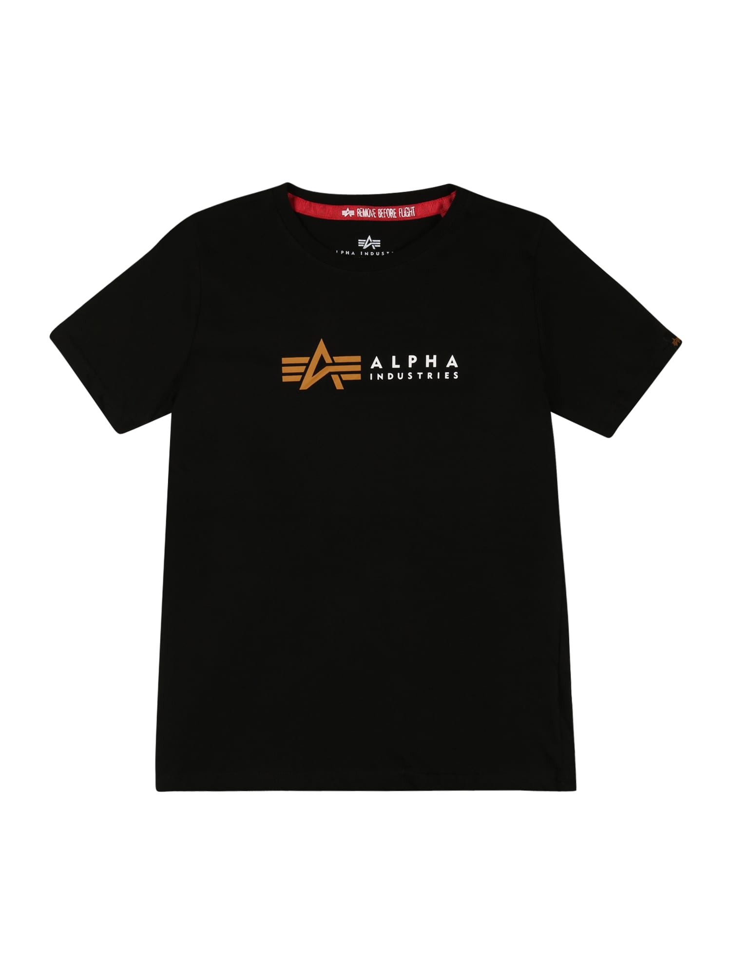 ALPHA INDUSTRIES Majica  zlato-rumena / črna / bela