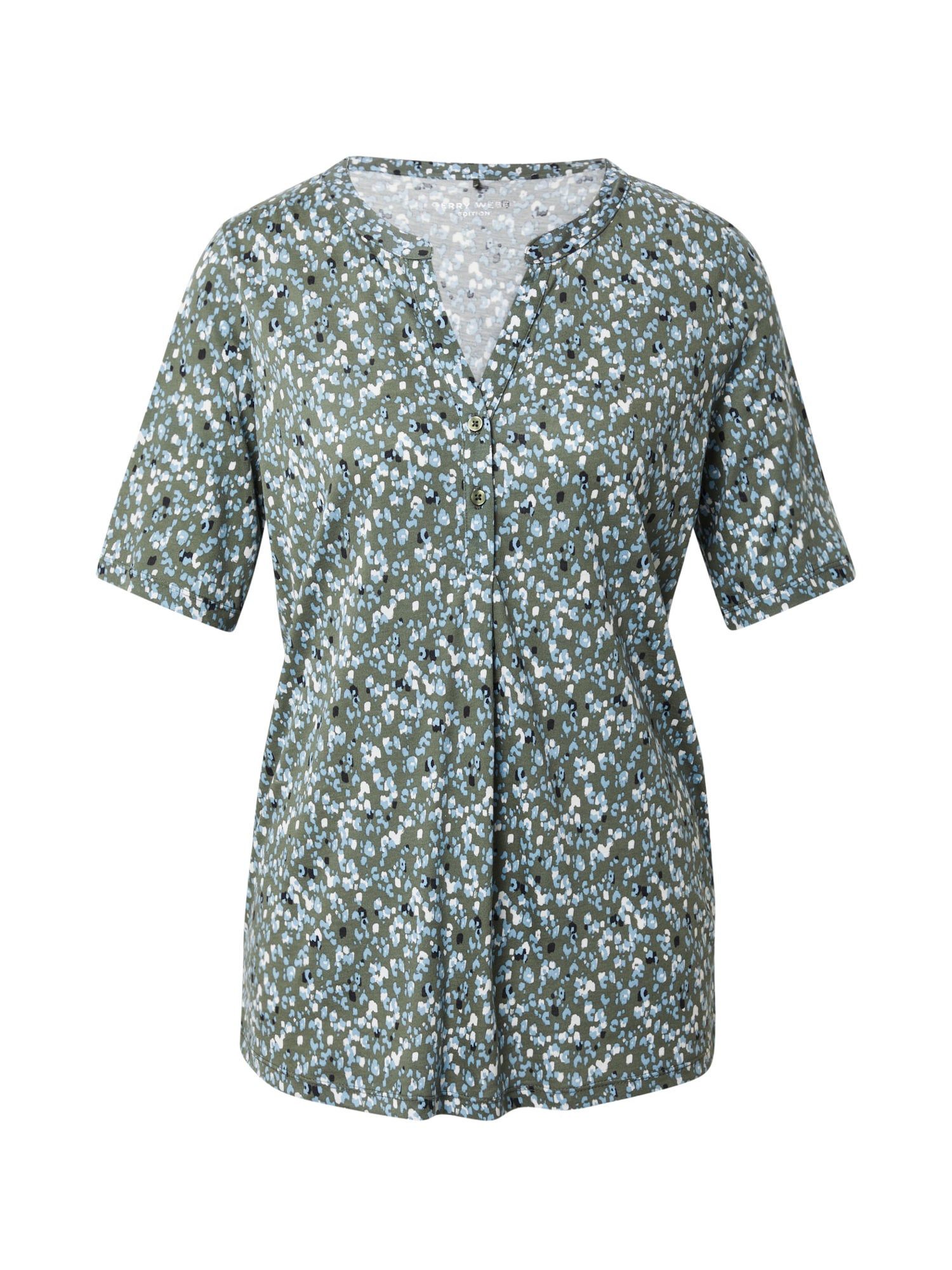 GERRY WEBER Bluza  svetlo modra / oliva / črna / bela