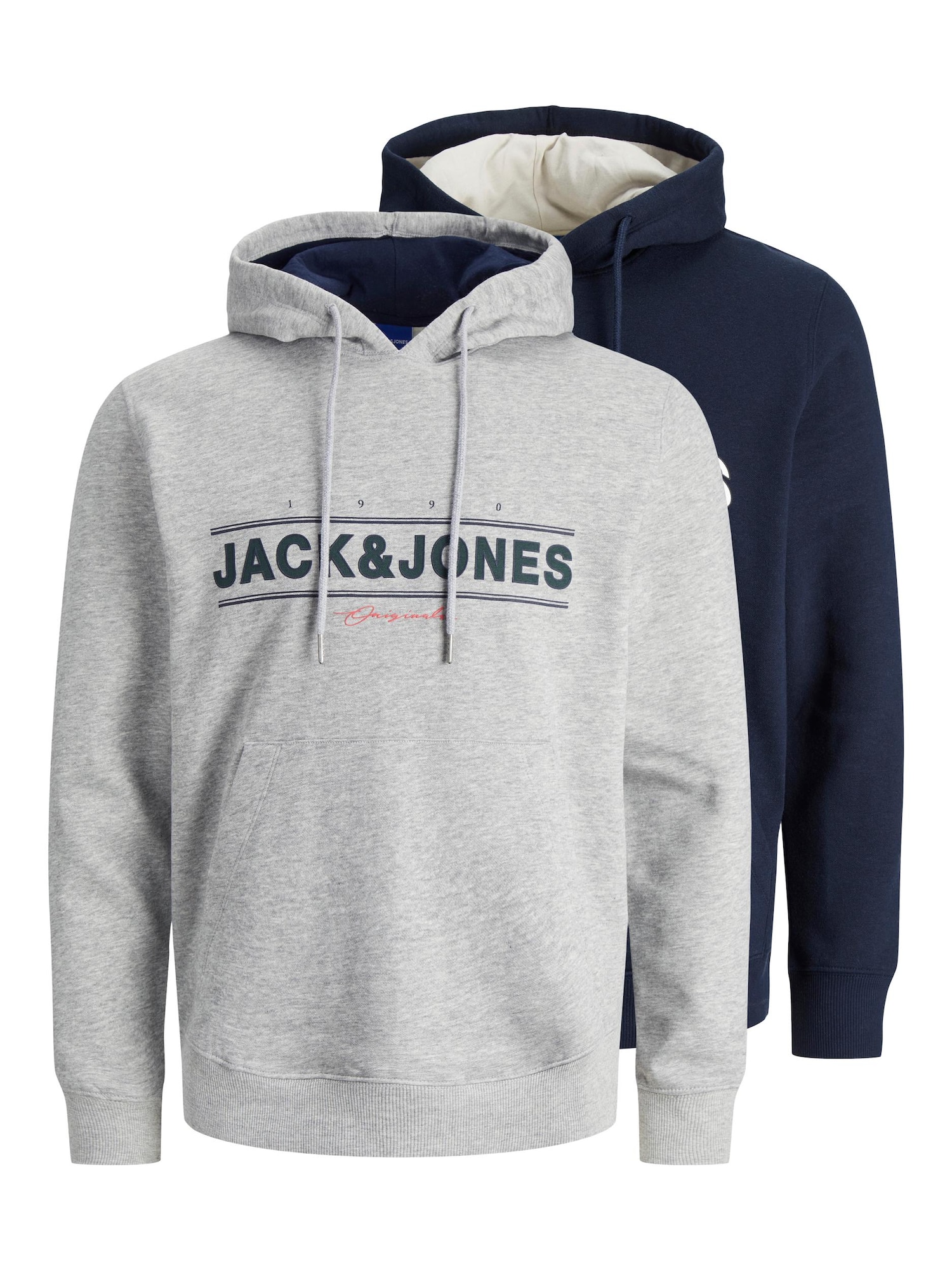 JACK & JONES Majica 'FRIDAY'  mornarska / pegasto siva / bela