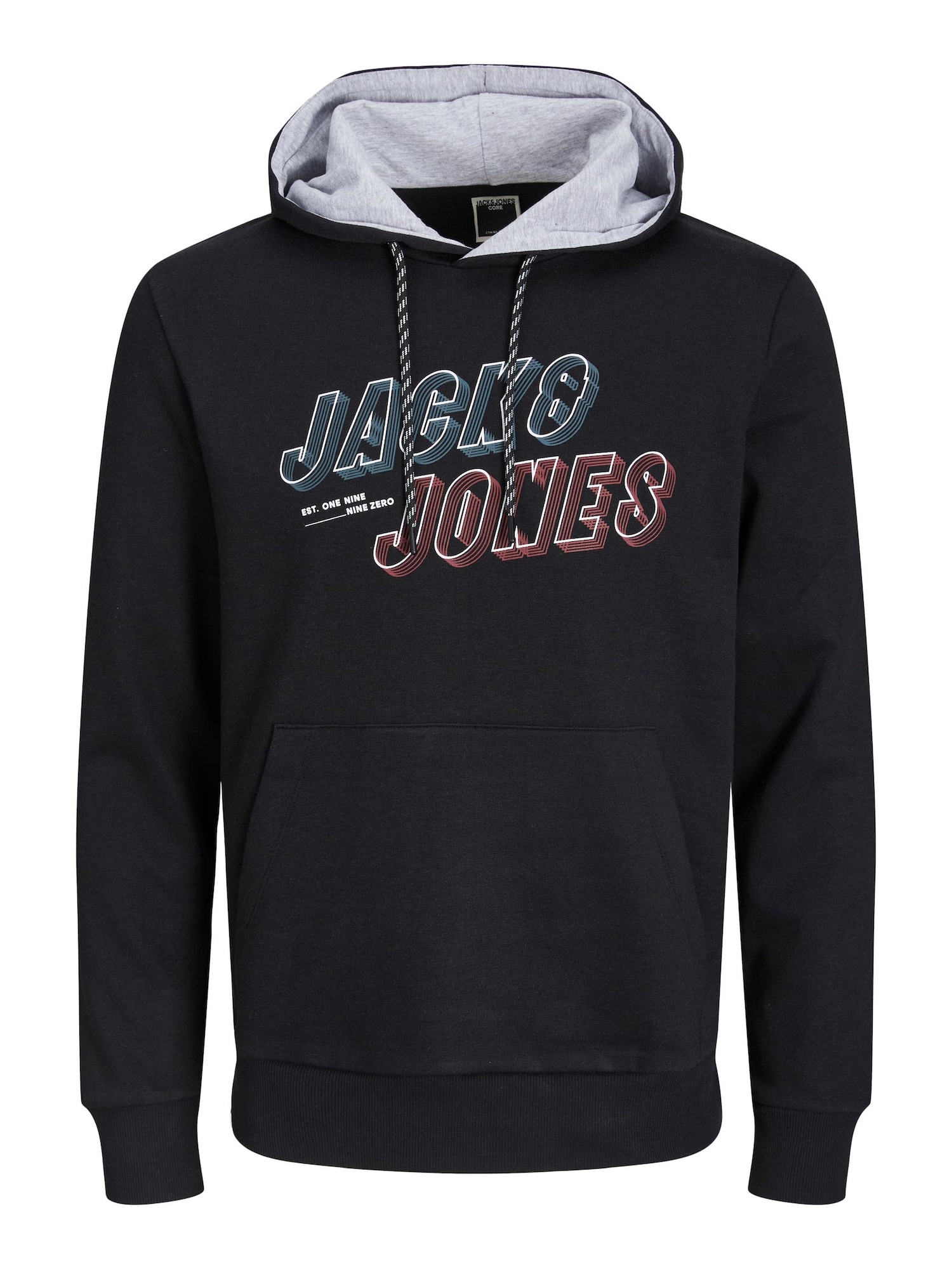 JACK & JONES Majica 'Friday'  golobje modra / temno rdeča / črna / bela