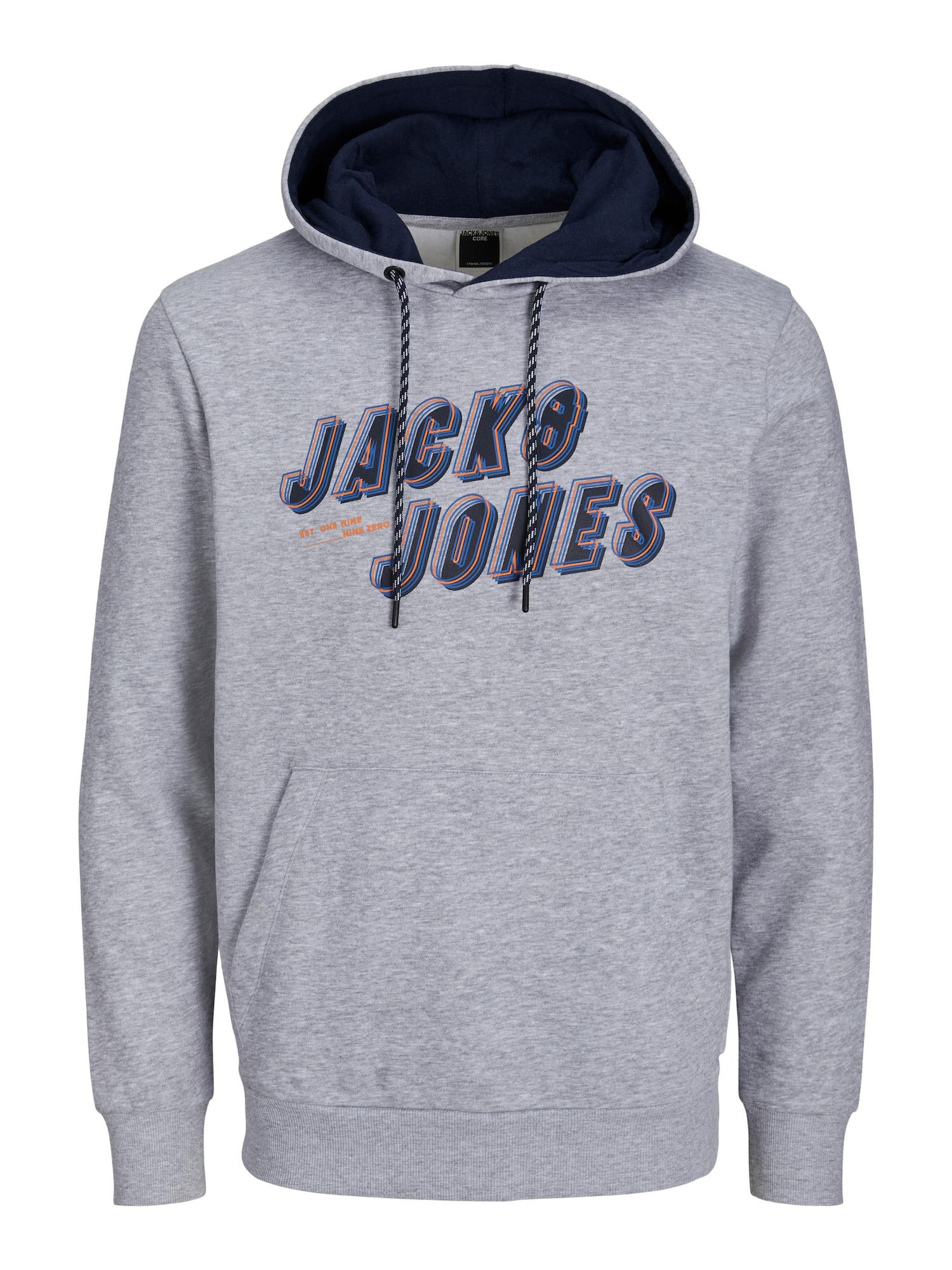 JACK & JONES Majica 'Friday'  modra / pegasto siva / oranžna / črna