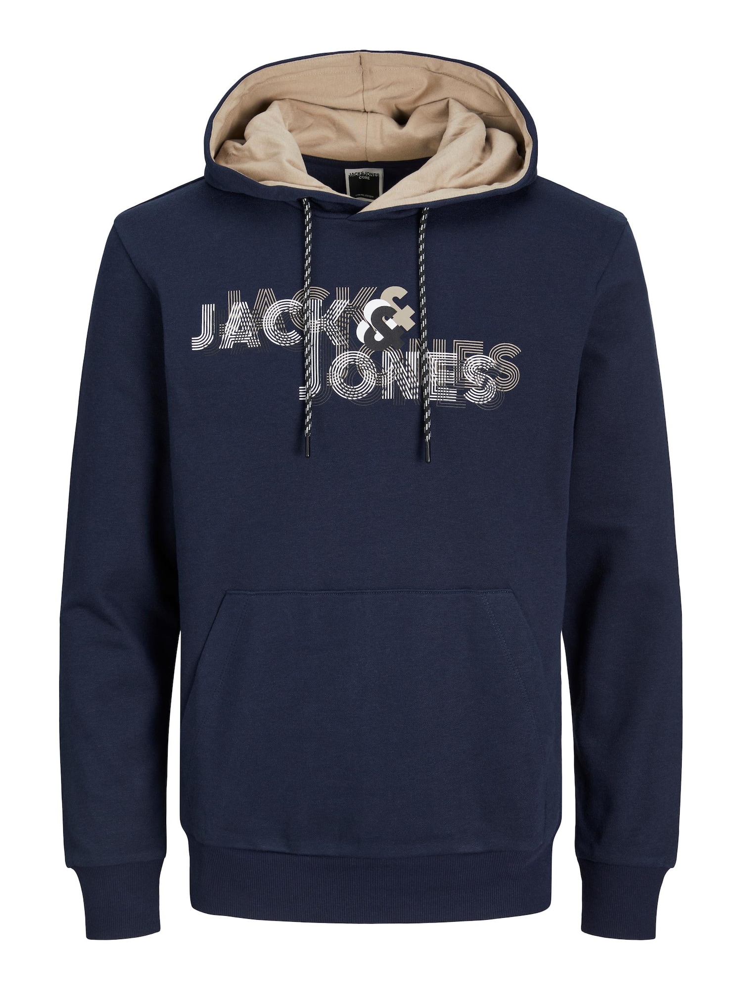 JACK & JONES Majica 'Friday'  pesek / mornarska / črna / bela