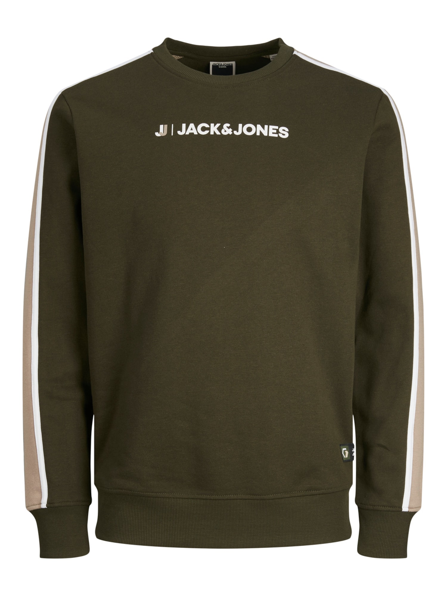 JACK & JONES Majica 'Logan'  oliva / bela