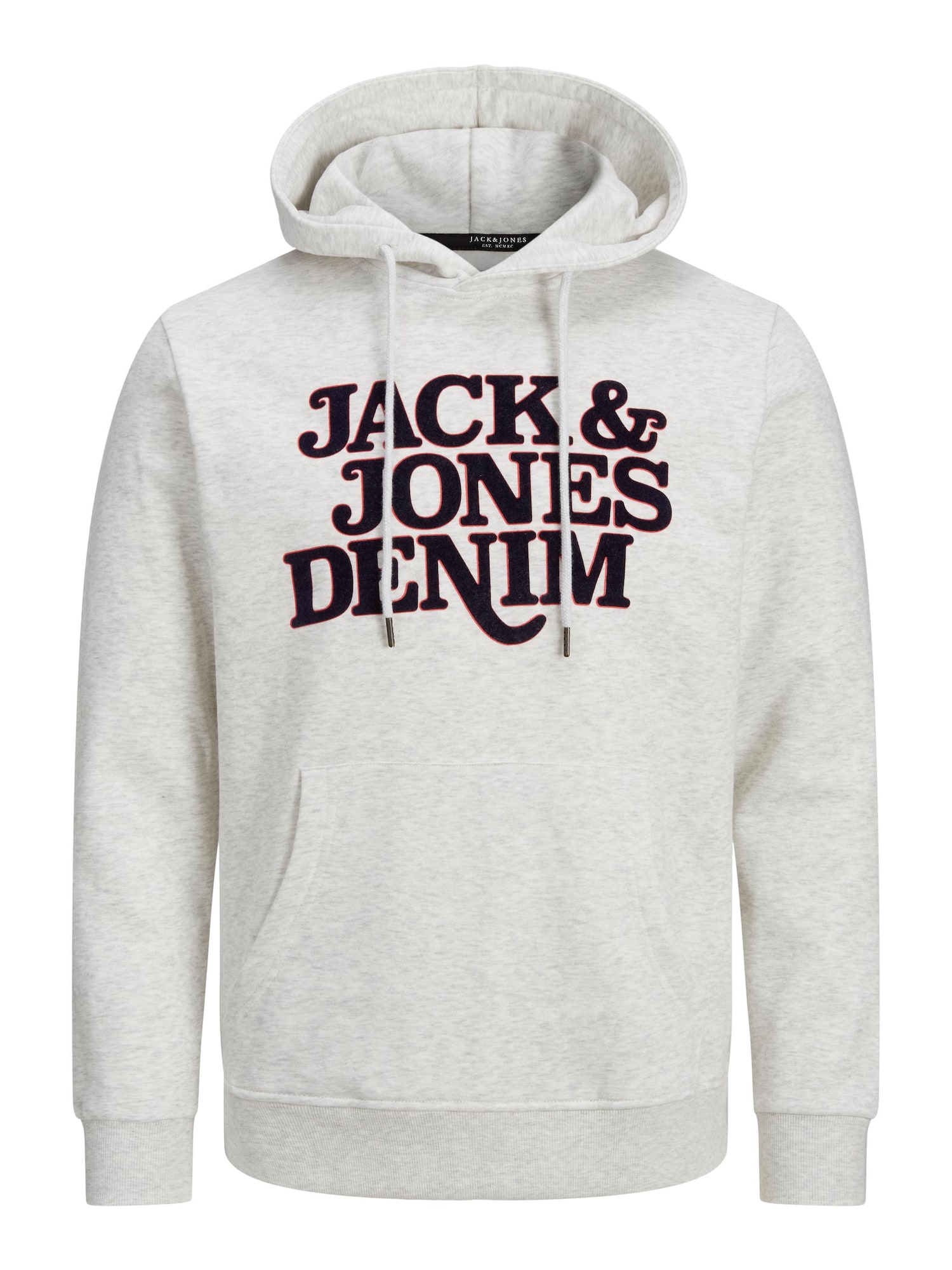 JACK & JONES Majica 'Rack'  mornarska / svetlo siva / rdeča