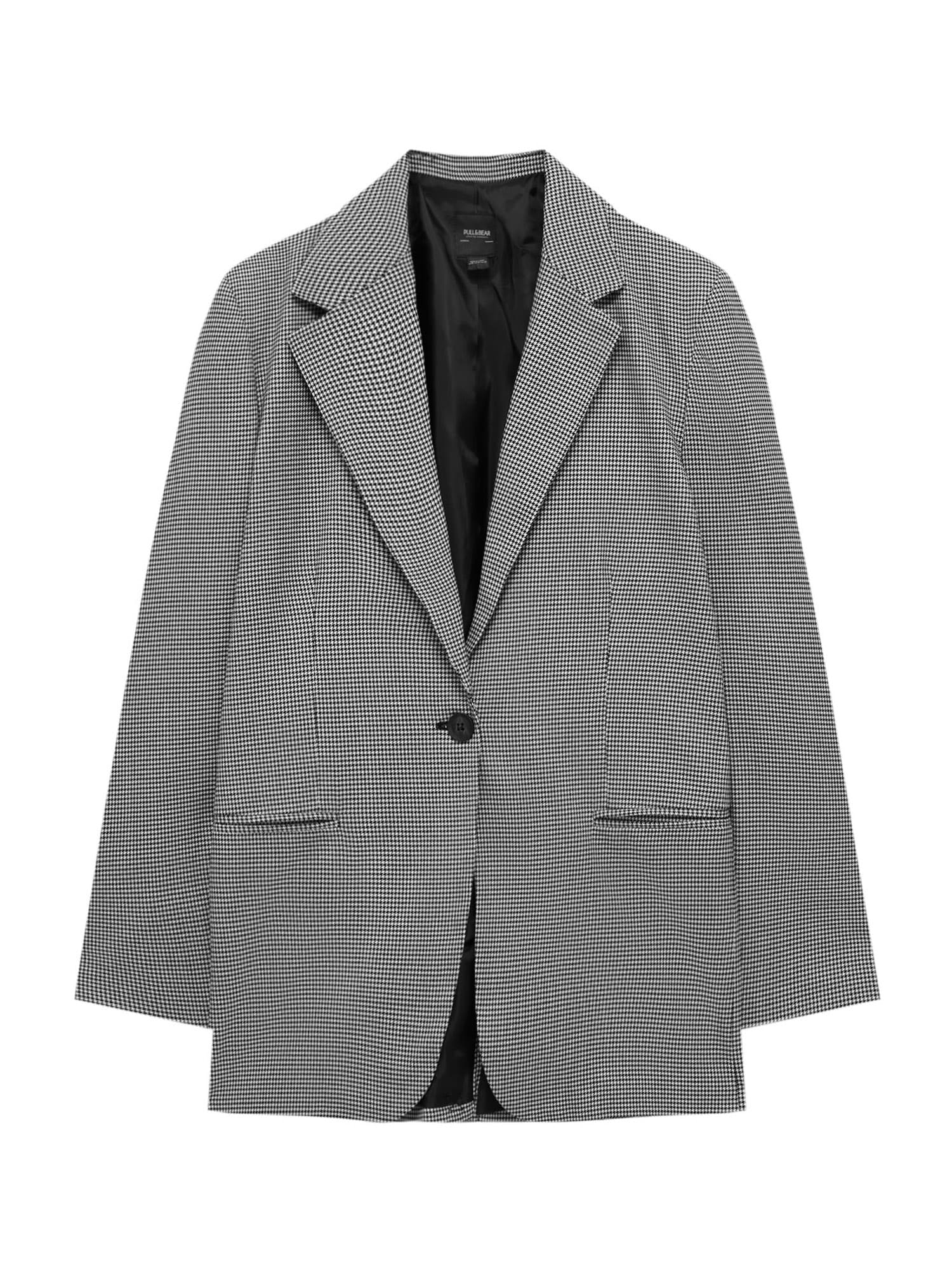 Pull&Bear Blazer  črna / bela