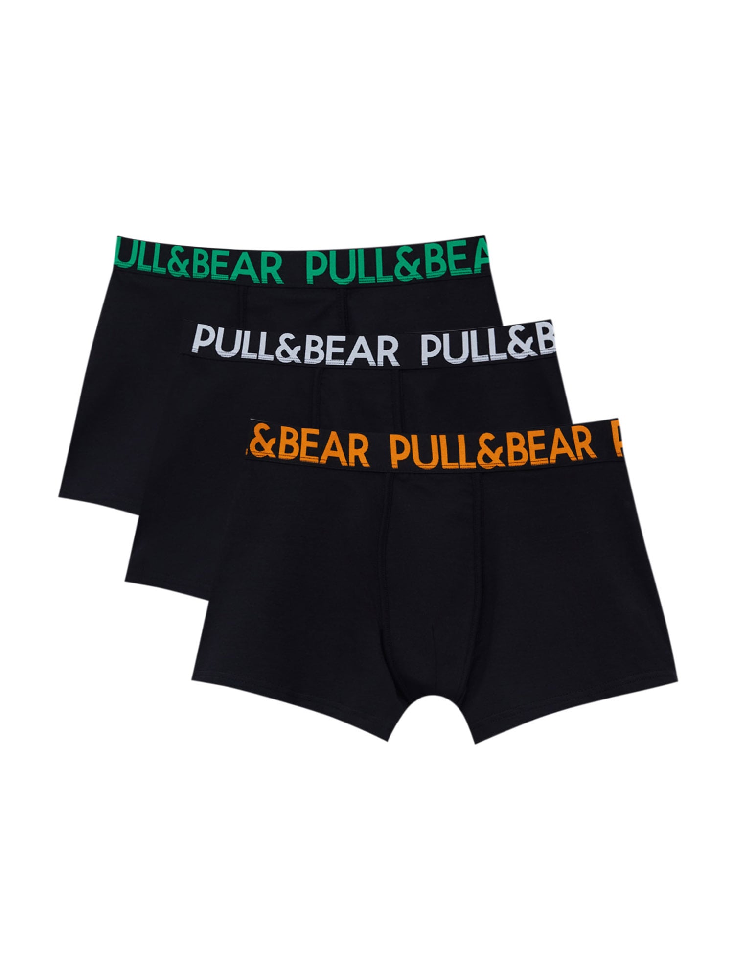 Pull&Bear Boksarice  travnato zelena / oranžna / črna / bela