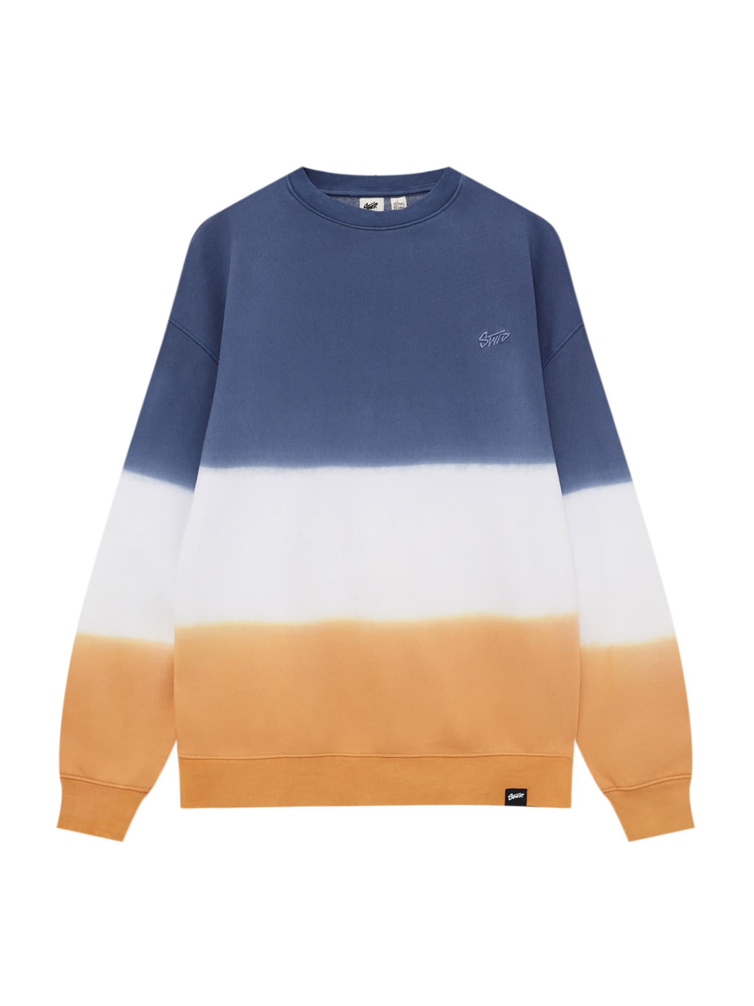 Pull&Bear Majica  marine / svetlo oranžna / bela