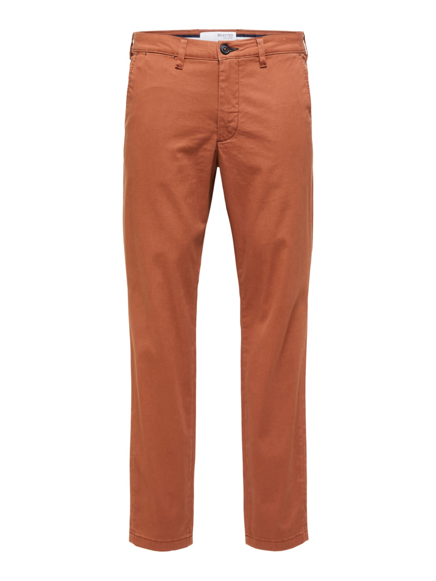 SELECTED HOMME Chino hlače 'Miles'  karamel / bela