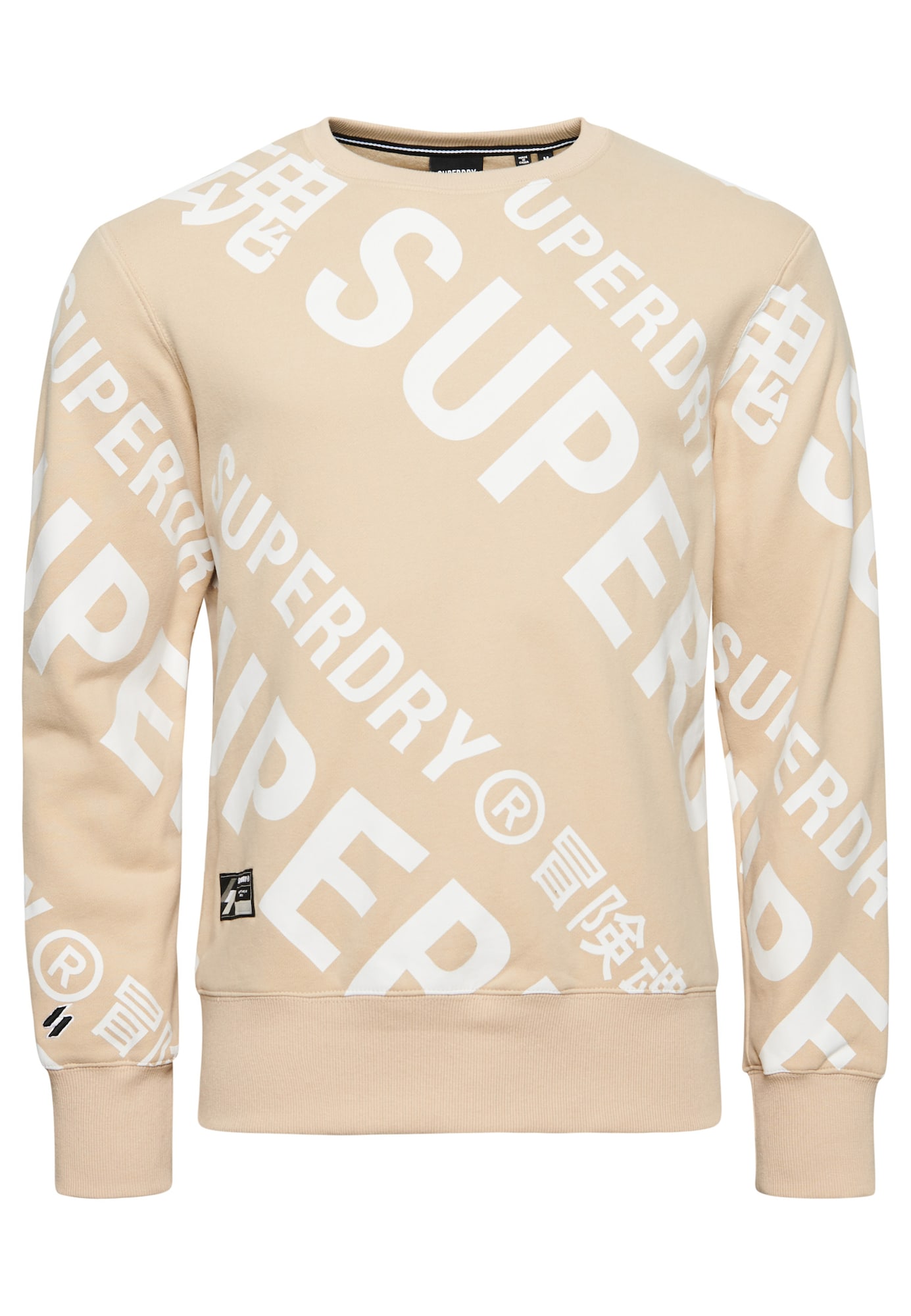 Superdry Majica  bež / bela